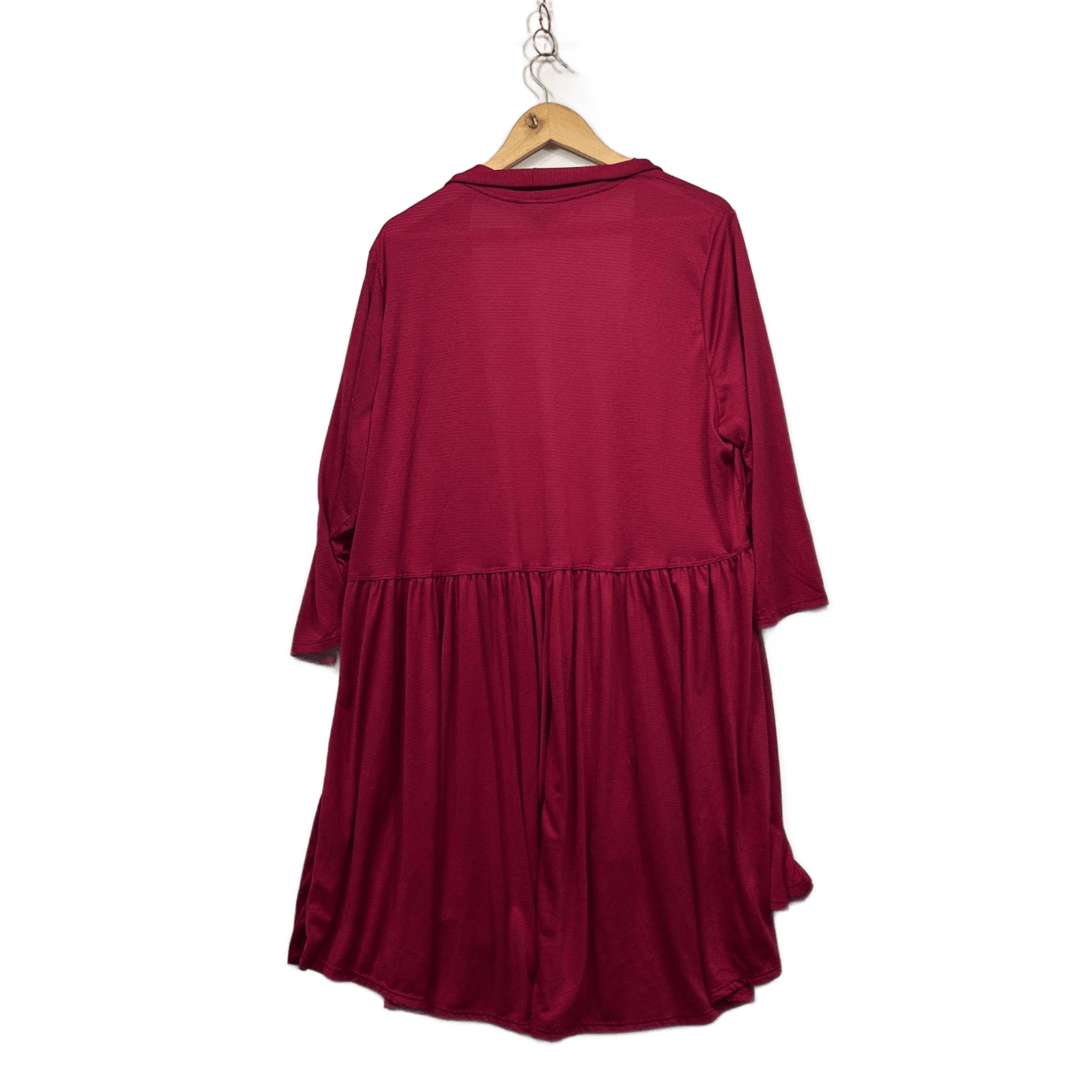 Autograph Womens Burgundy Long Sleeve Open Front Waterfall Cardigan Top Size 20