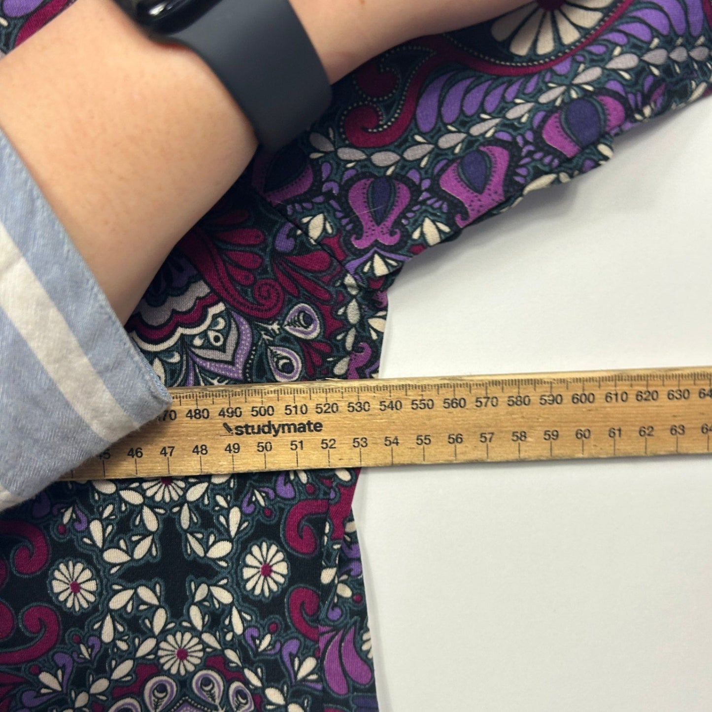 Millers Womens Purple Black 3/4 Sleeve Beaded Top Blouse Size 18