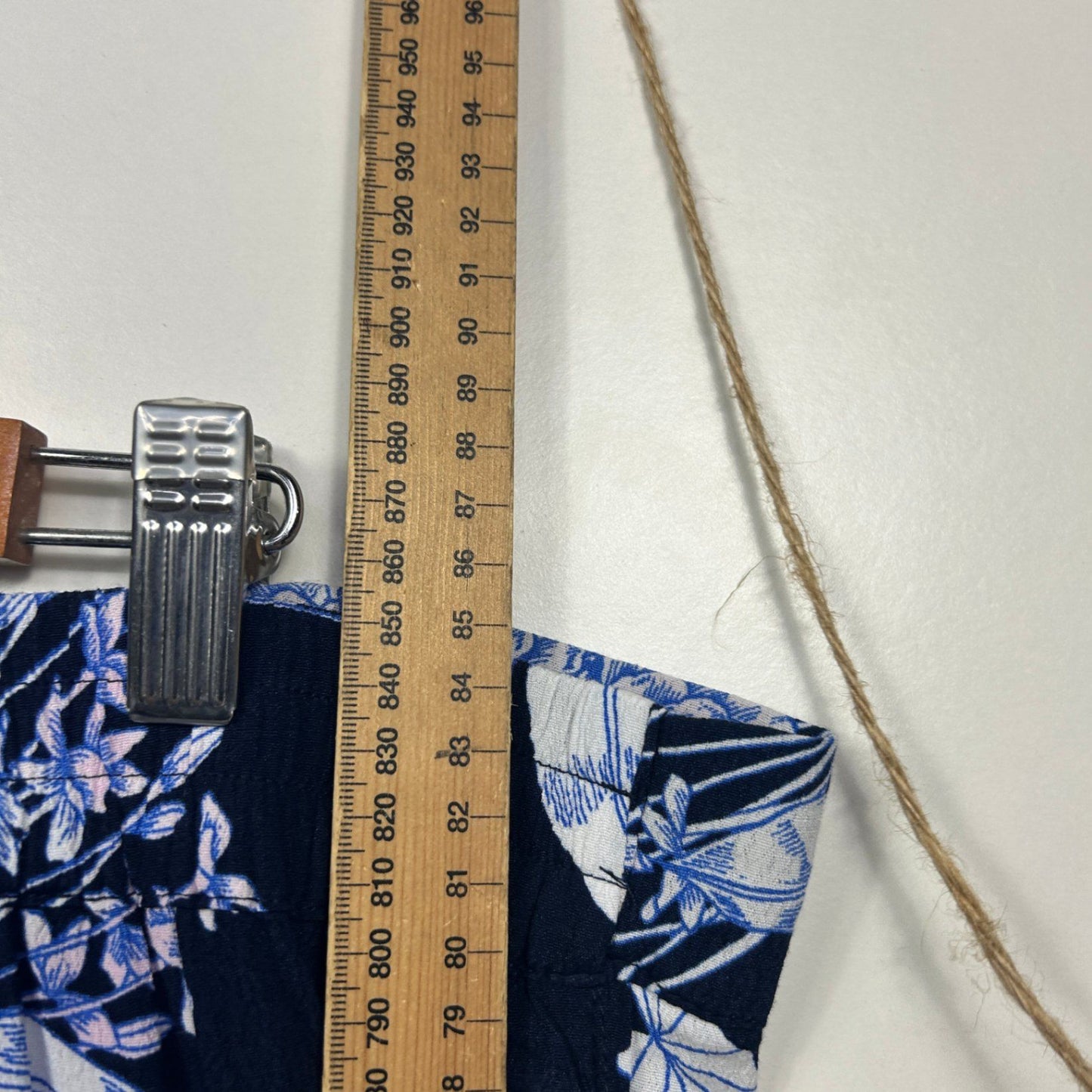 Katies Blue Floral Wide Leg Cropped Trousers Pants Size 18