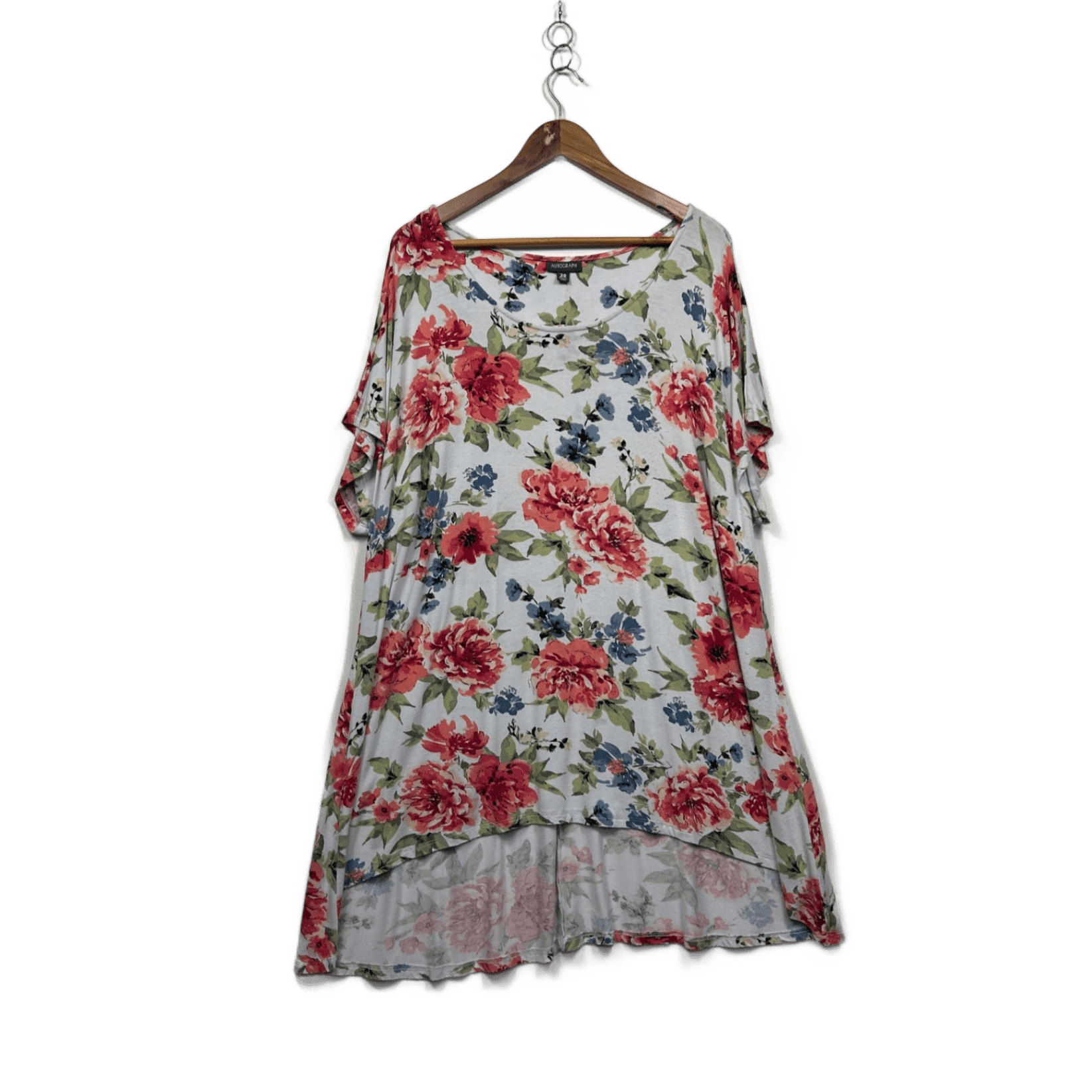 Autograph Womens White Floral Tunic Top Size 20