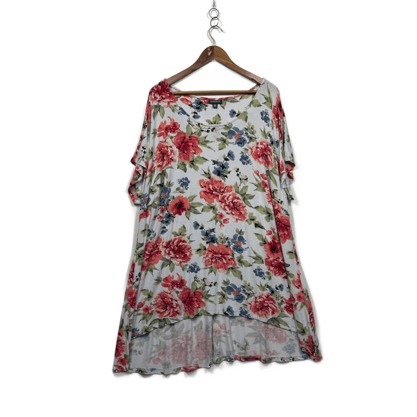Autograph Womens White Floral Tunic Top Size 20