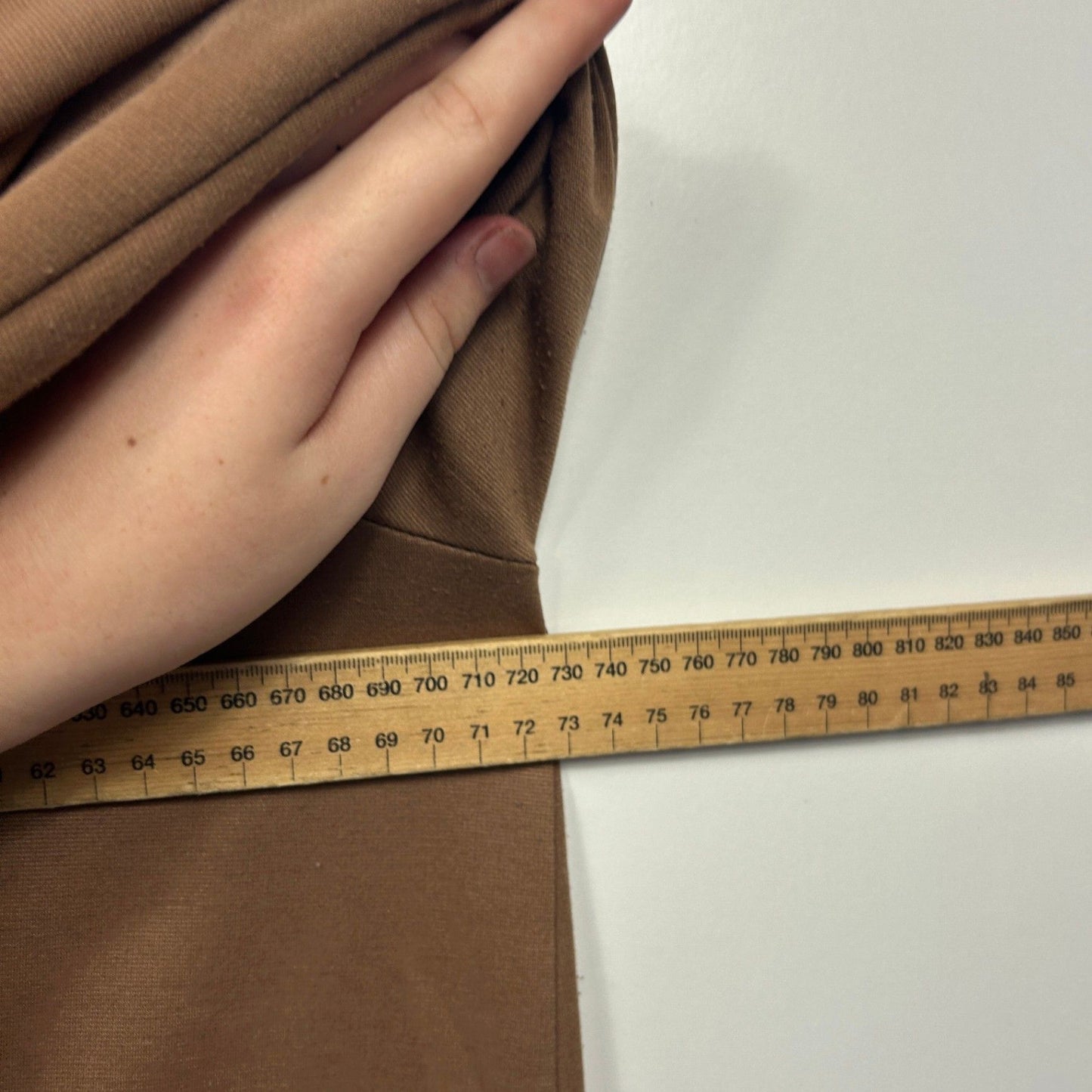 Autograph Brown Open Front Longline Jacket Pockets Size 26