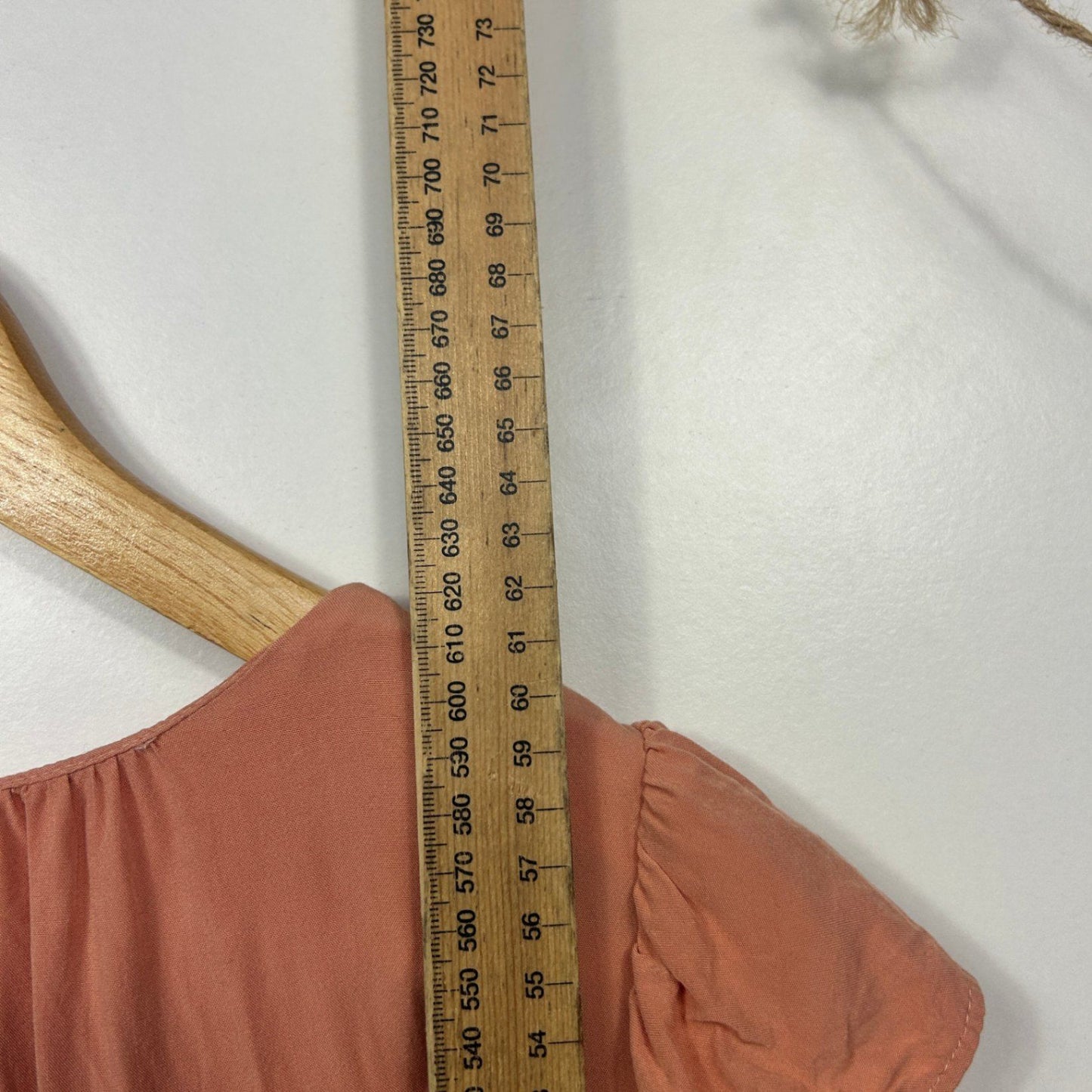 Preview Peach Viscose Short Sleeve Round Neck Ruffle Blouse Top Size 20