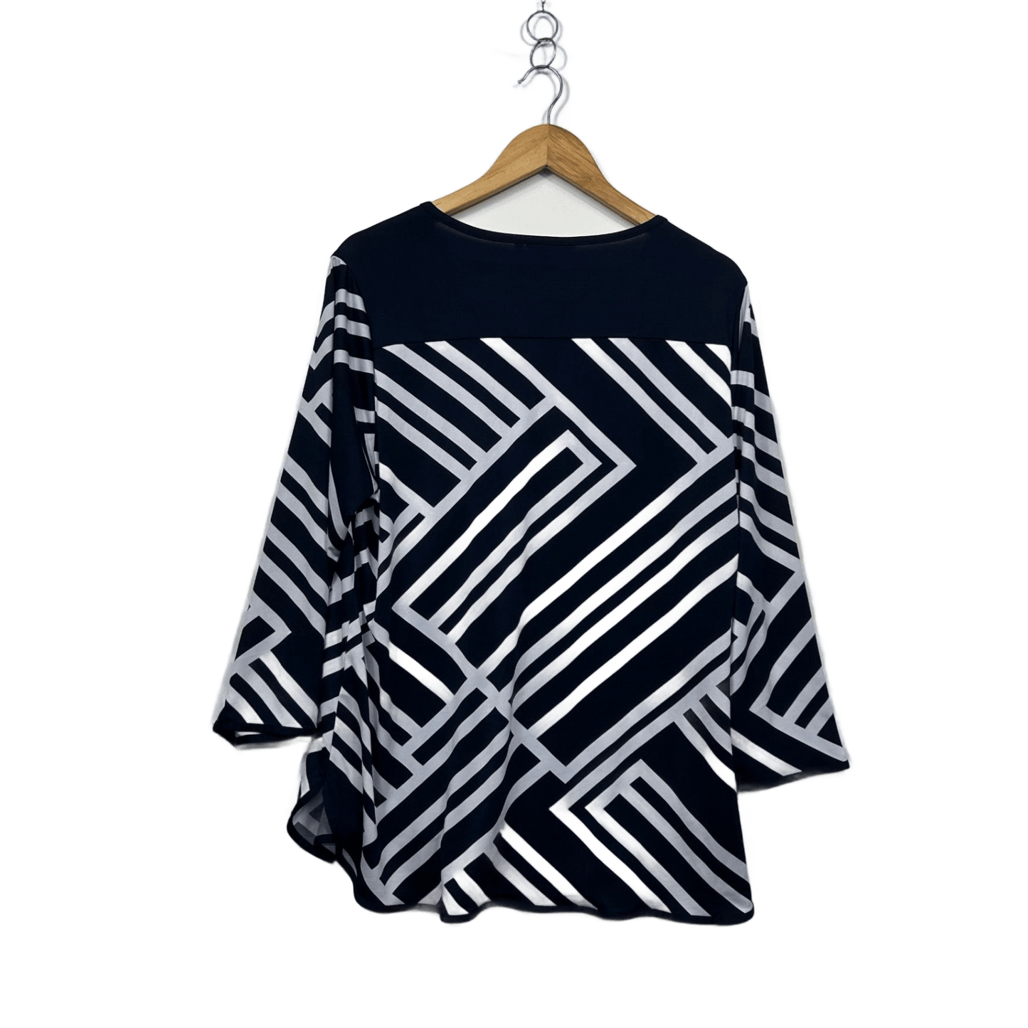 Millers Woman Womens Navy White l Long Sleeve Blouse Size 18