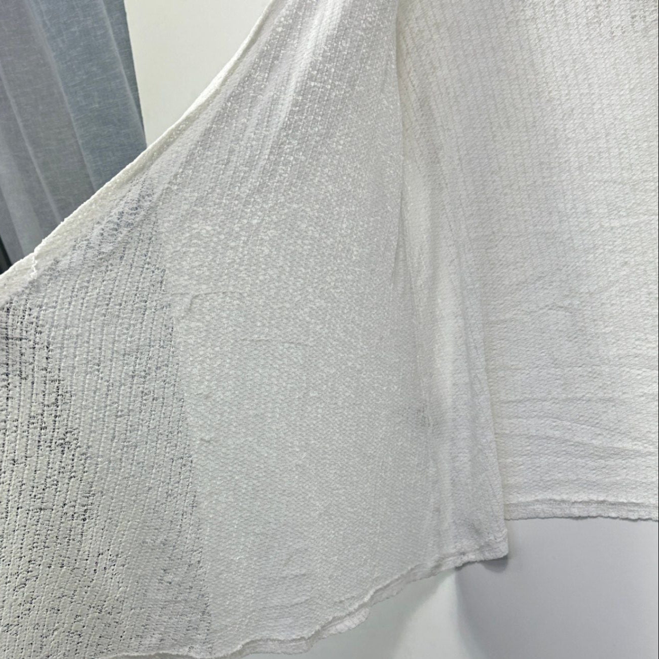 Miss Valley White Long Sleeve Open Front Drape Cardigan Size L