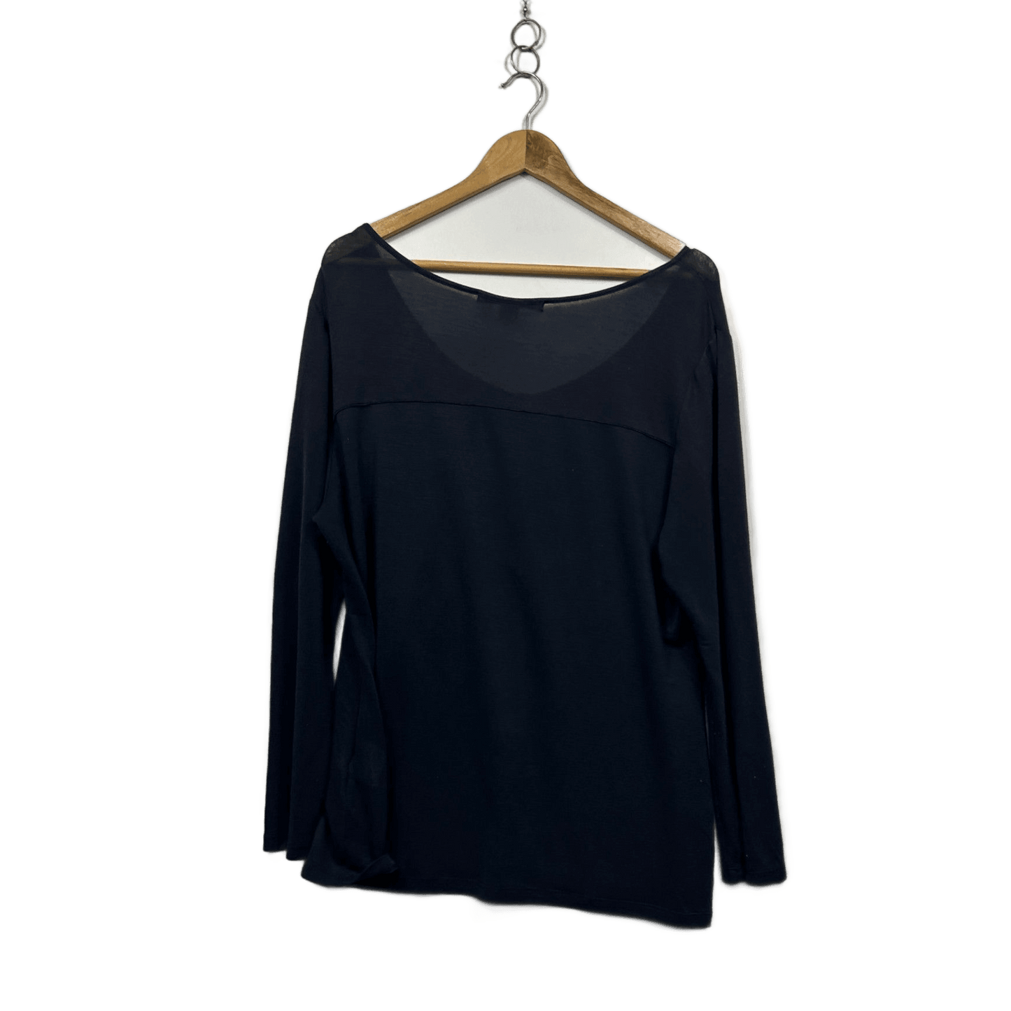 Laura Ashley Womens Navy Blue Viscose Blend Henley Blouse Top Size XL