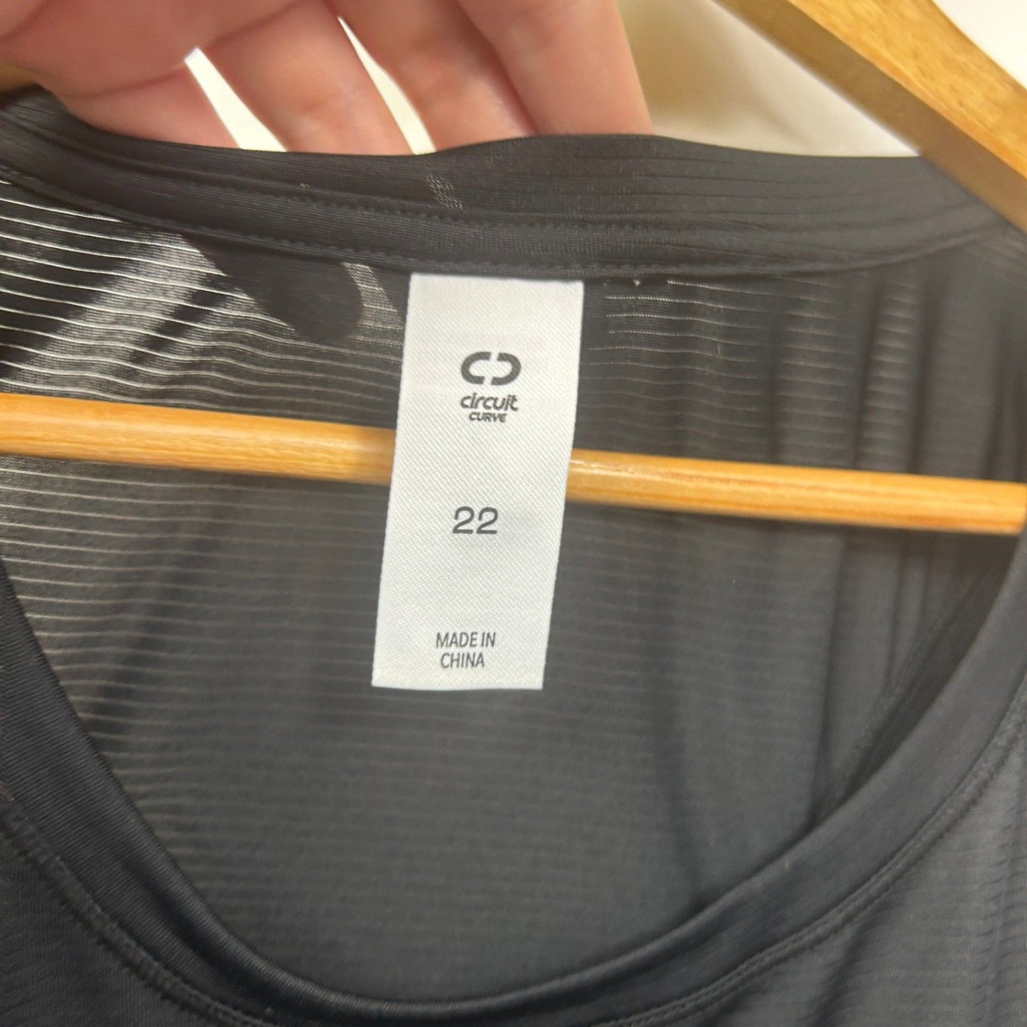 Circuit Curve Womens Black Sleeveless Round Neck Activewear Tank Top Size 22