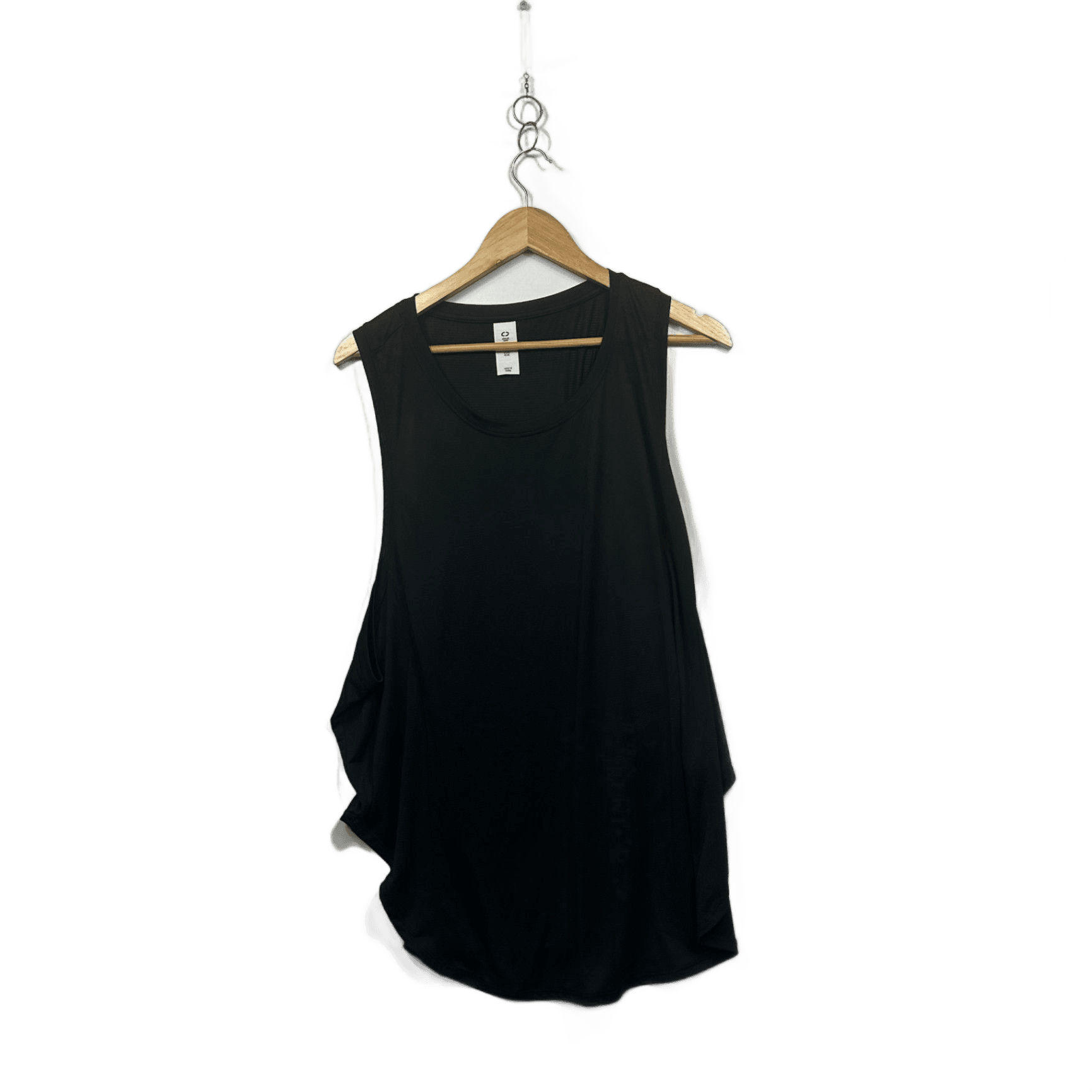 Circuit Curve Womens Black Sleeveless Round Neck Activewear Tank Top Size 22