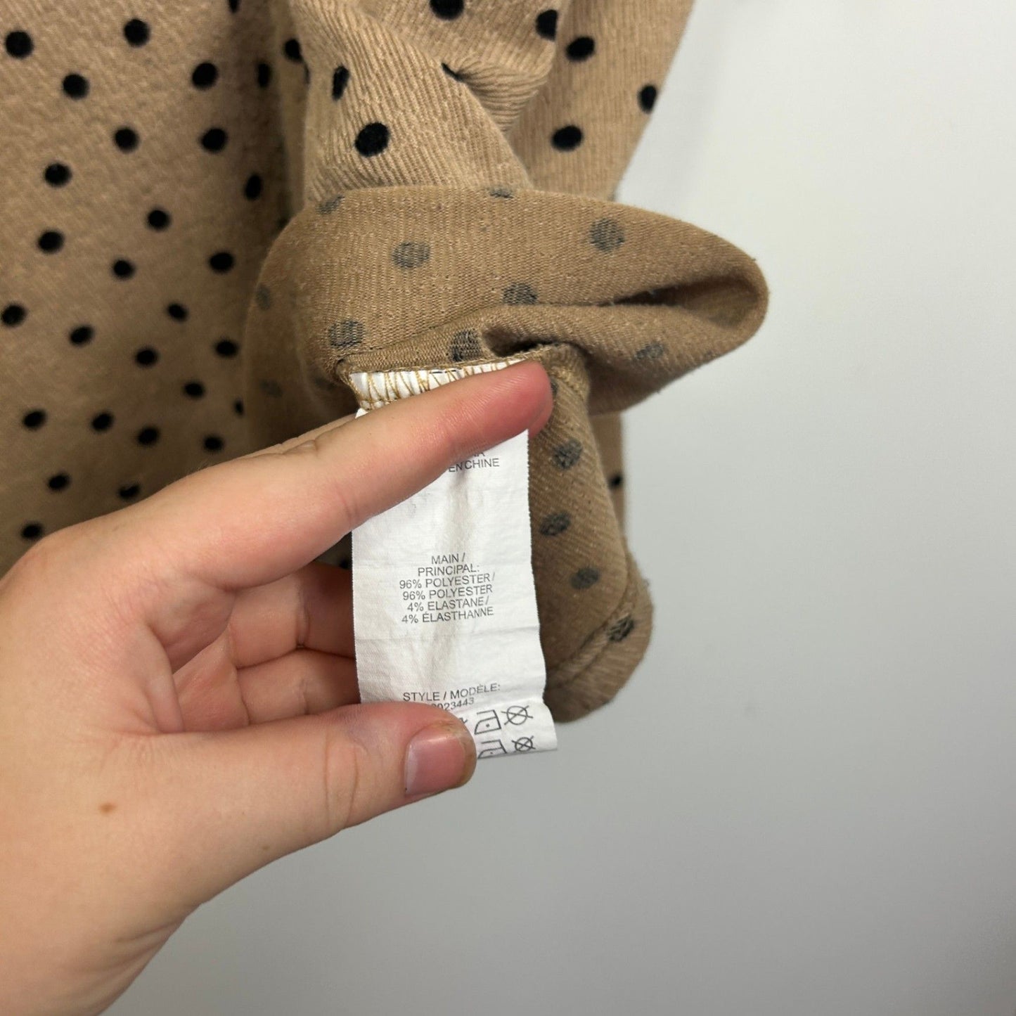 Autograph Tan Black Polka Dot Top - Size 18