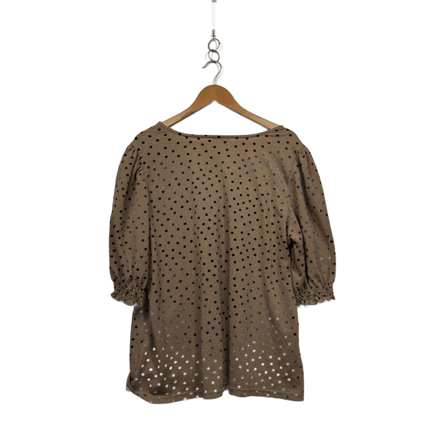 Autograph Tan Black Polka Dot Top - Size 18