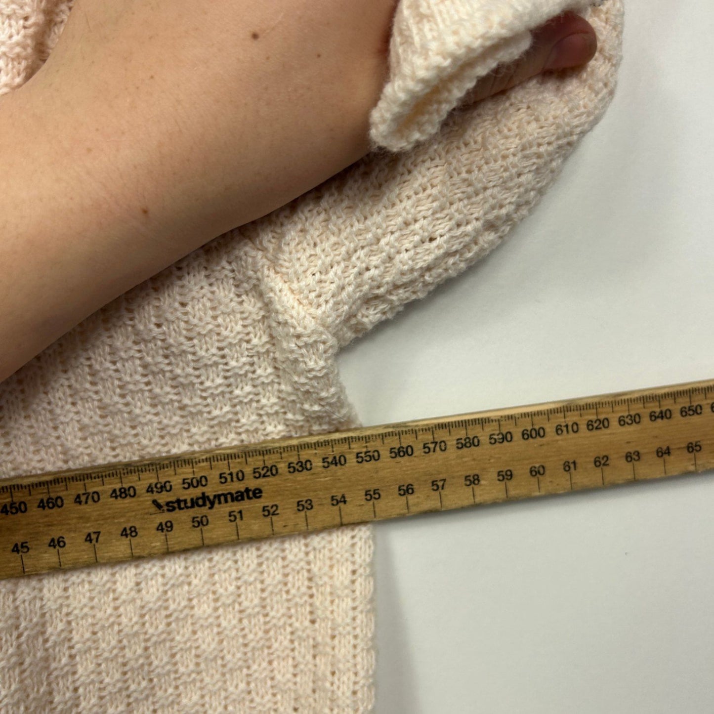 Womens Cream V Neck Long Sleeve Knit Jumper Cardigan Size 2XL