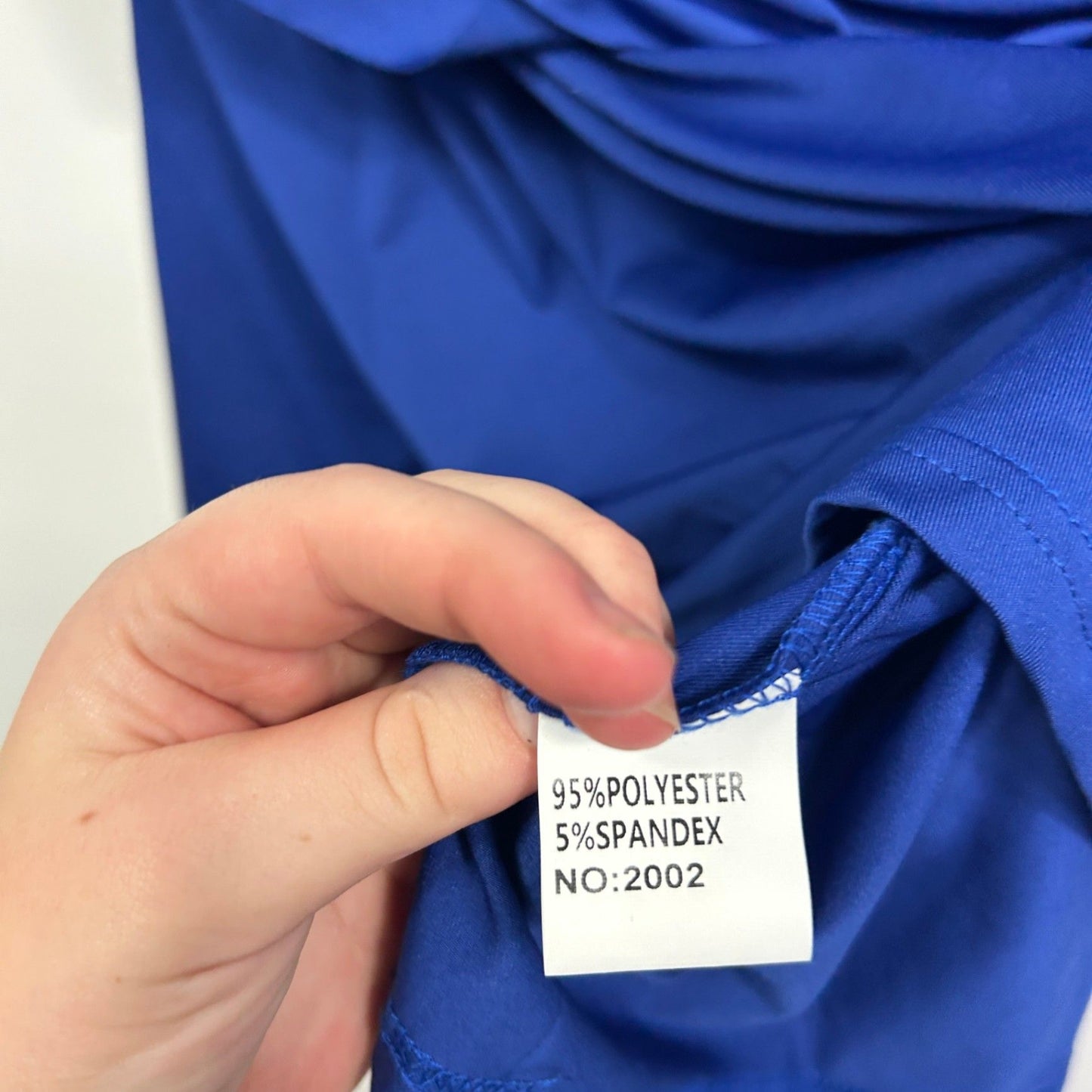 Flycurvy Womens Royal Blue Short Sleeve Drape Front Top Blouse Size 2XL