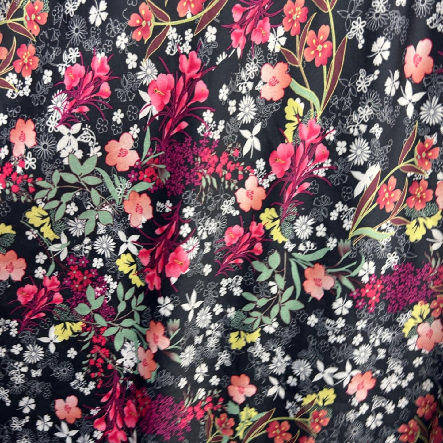 Bras & Things Nightdress Size 14 Womens Floral Black Lace Trim