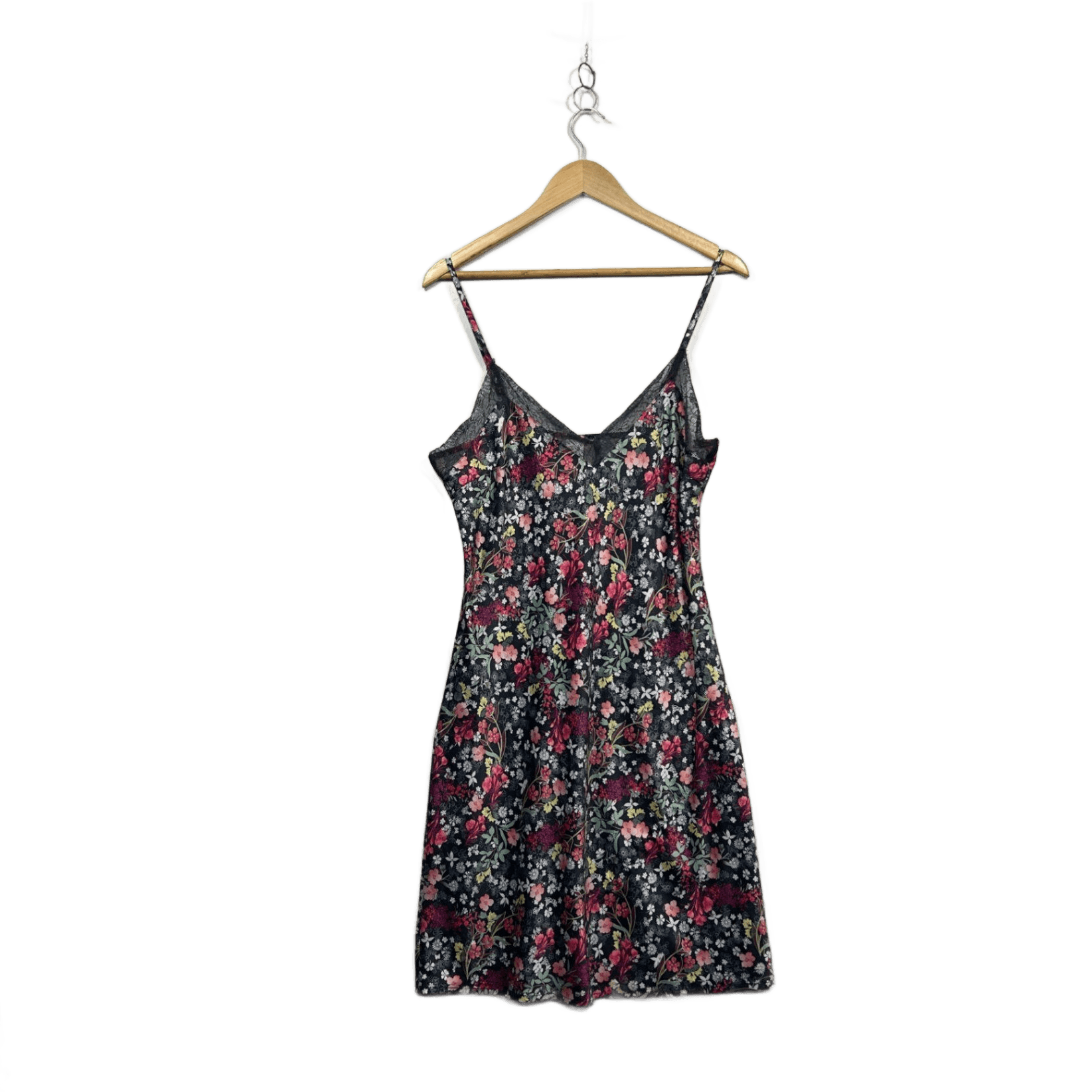 Bras & Things Nightdress Size 14 Womens Floral Black Lace Trim