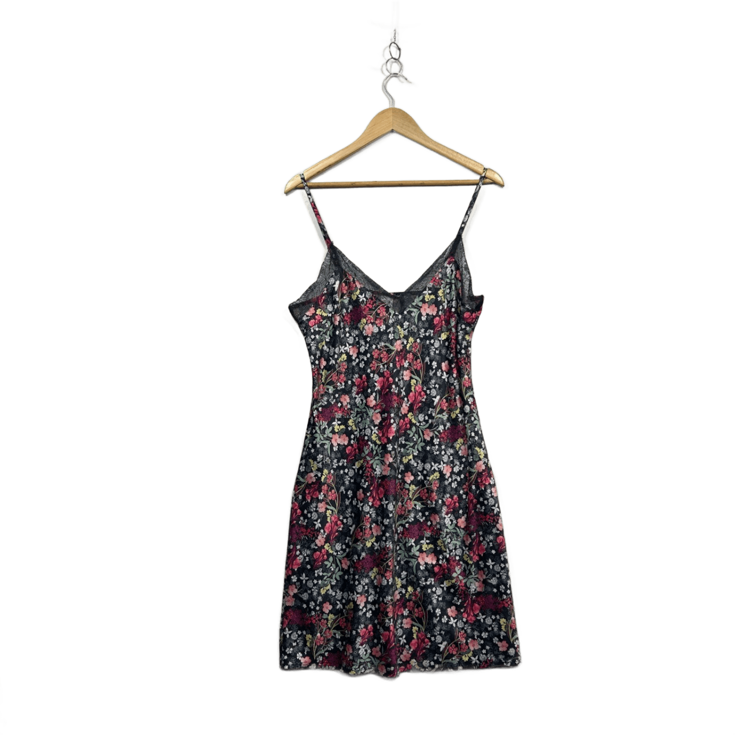 Bras & Things Nightdress Size 14 Womens Floral Black Lace Trim