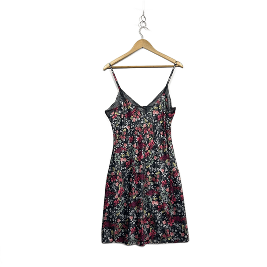 Bras & Things Nightdress Size 14 Womens Floral Black Lace Trim