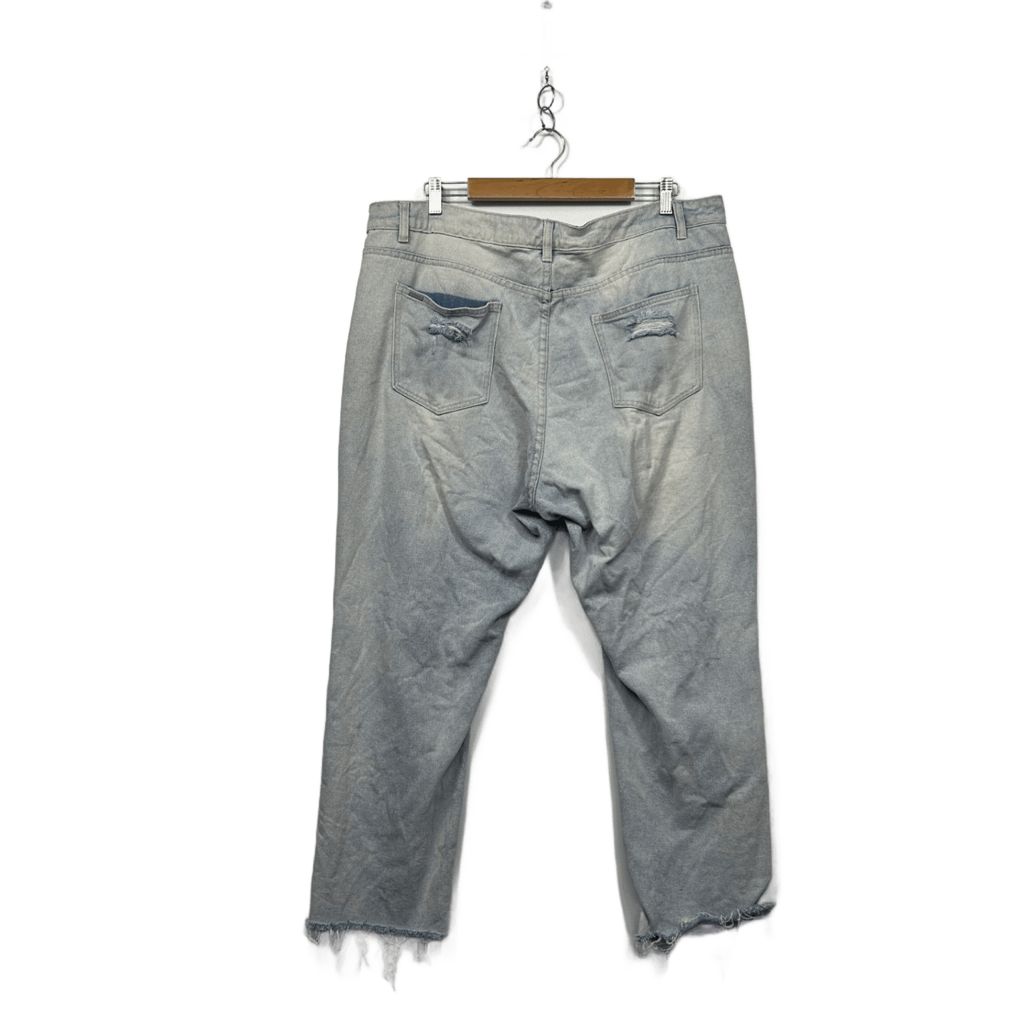 City Chic Denim Womens Light Blue Mum High Rise Crop Jeans Size 18