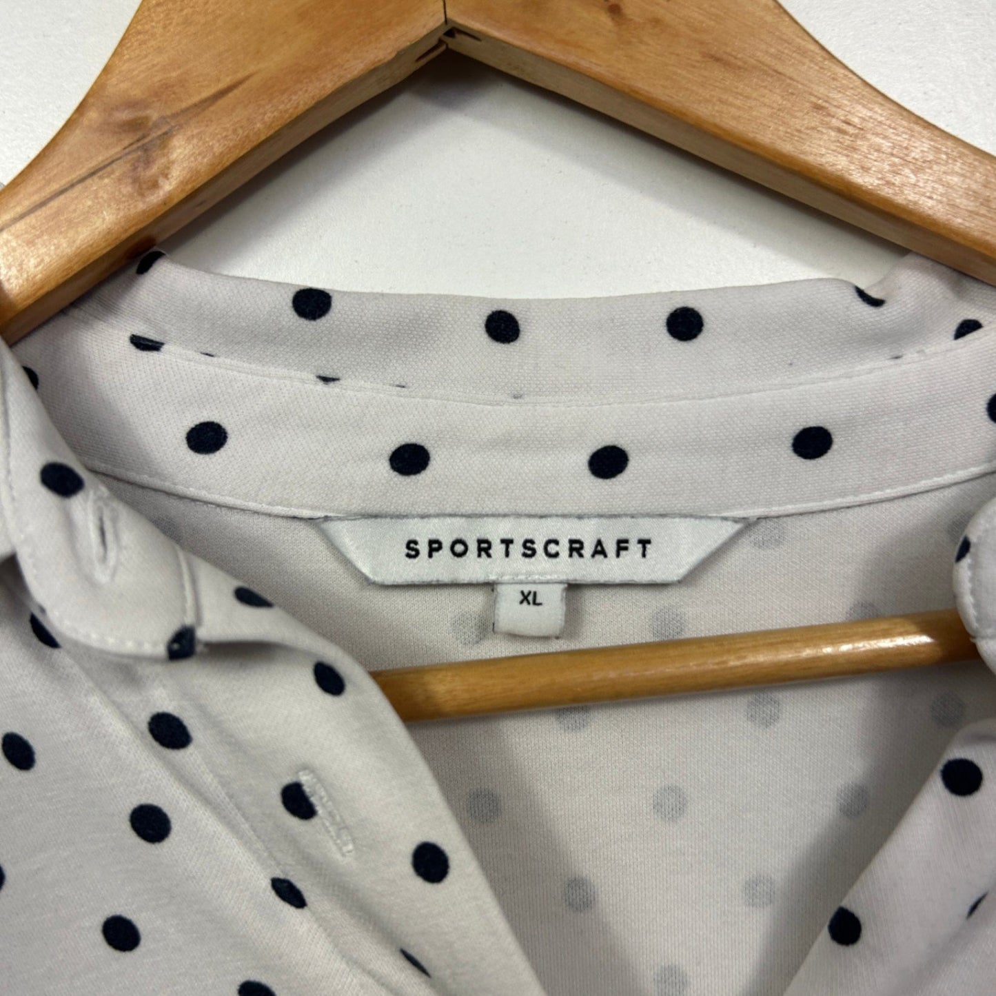 Sportscraft White Black Long Sleeve Button-up Shirt Blouse Size XL