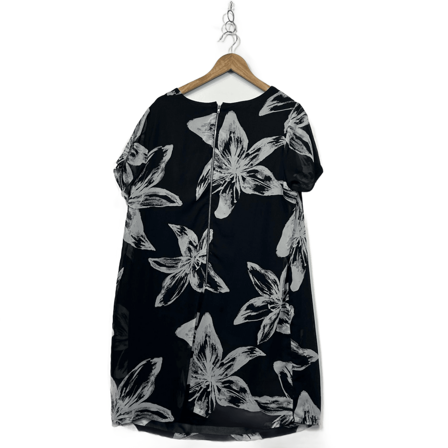 Tania Kay Womens Black White Knee Length Shift Dress Size 16