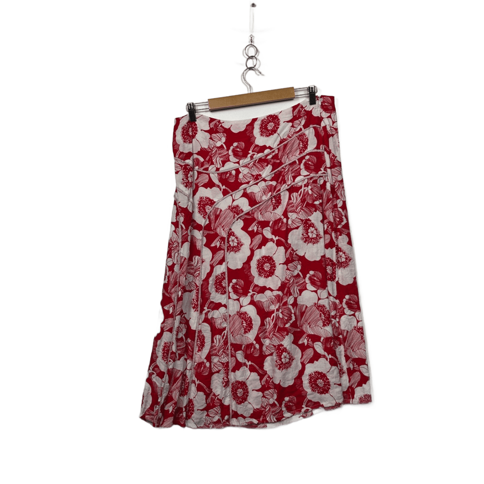 Gordon Smith Red White Floral A-line Skirts Size 16