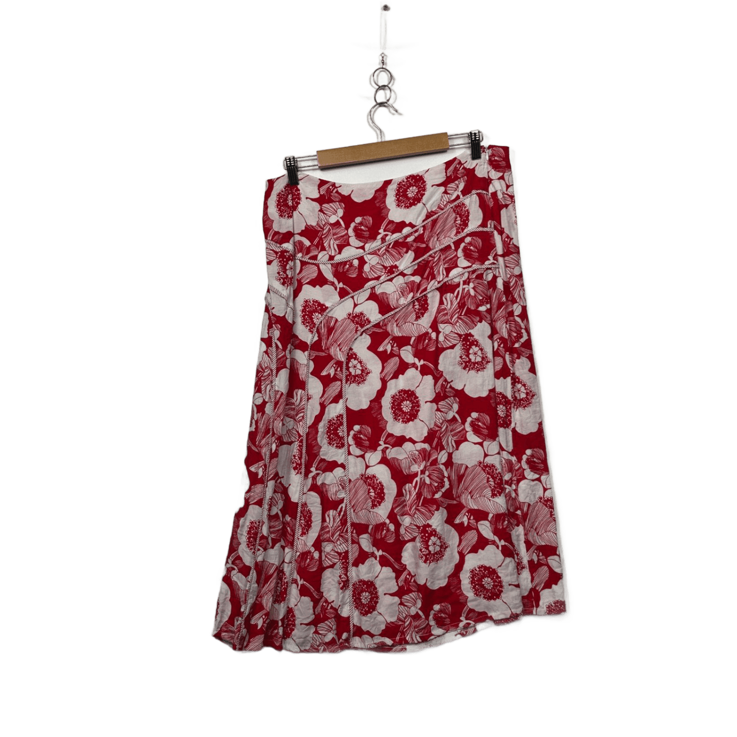 Gordon Smith Red White Floral A-line Skirts Size 16