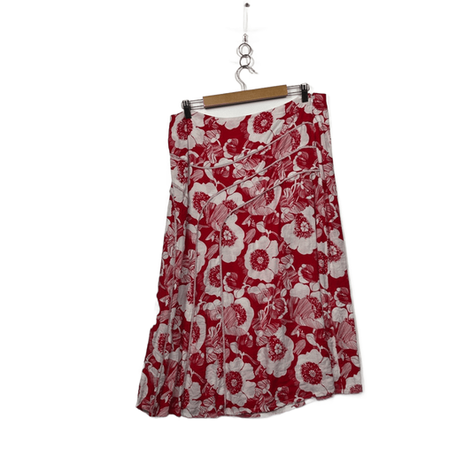 Gordon Smith Red White Floral A-line Skirts Size 16
