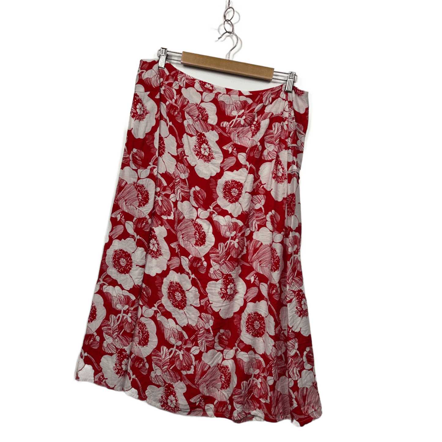 Gordon Smith Red White Floral A-line Skirts Size 16
