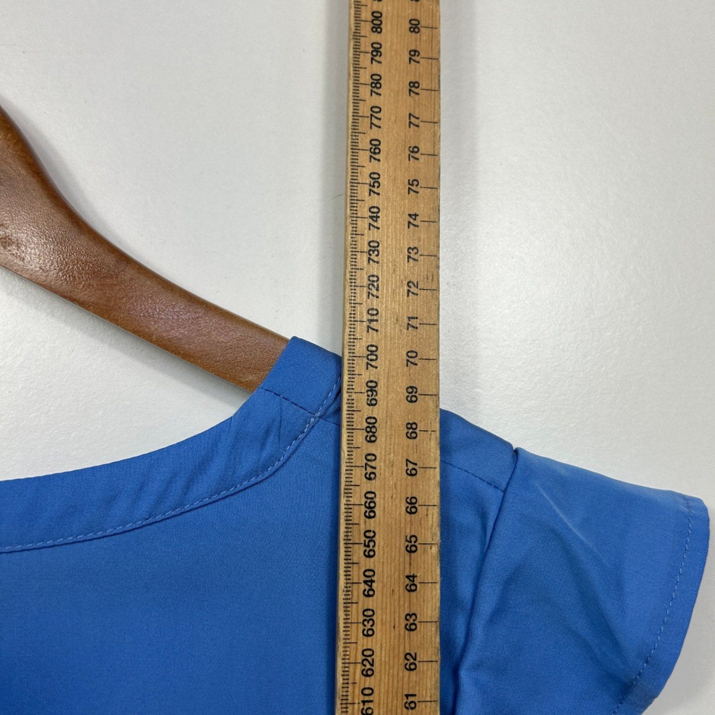 Portmans Womens Blue Cap Short Sleeve V Neck Top Size 16