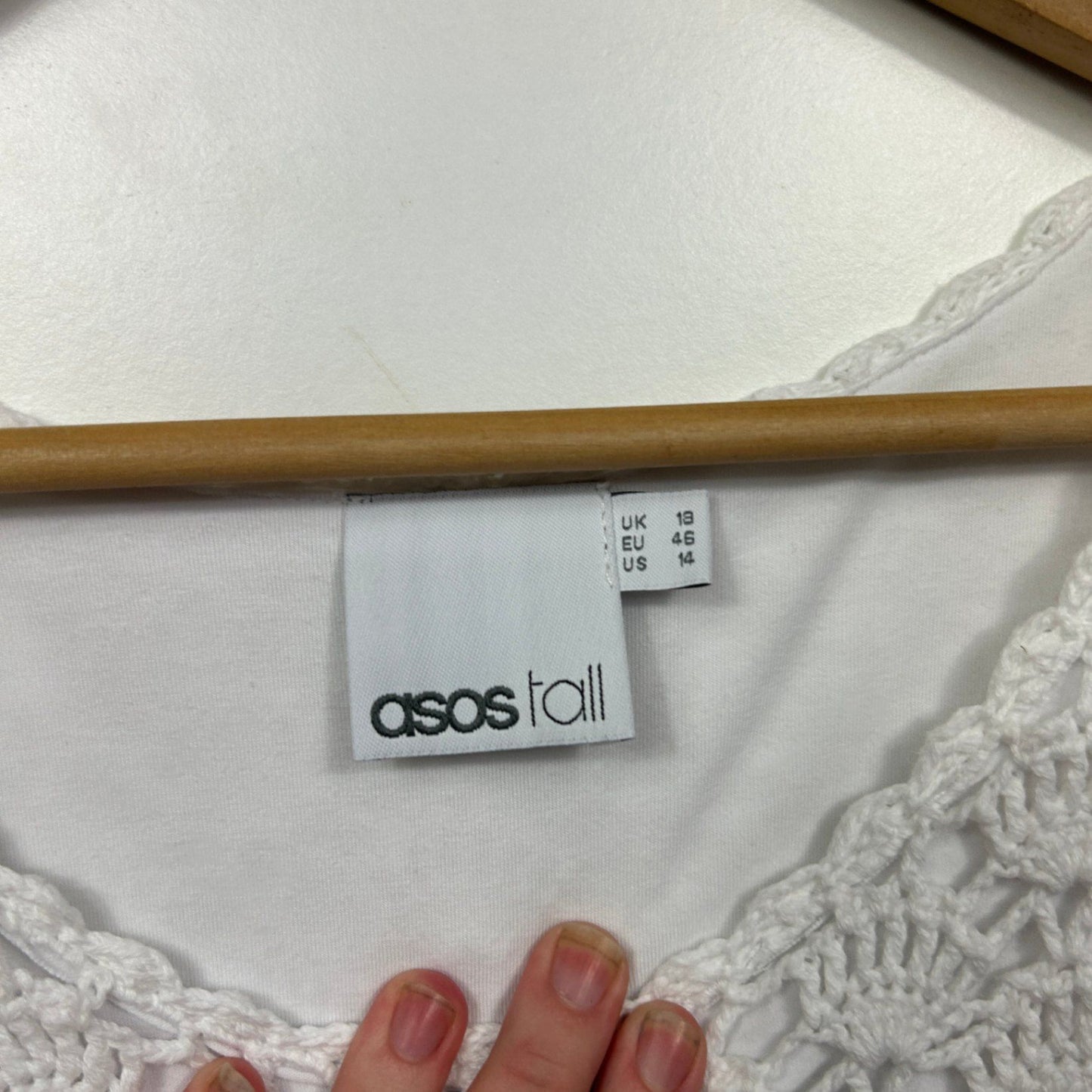 Asos Tall Womens White Crochet Lace Dress Size  18