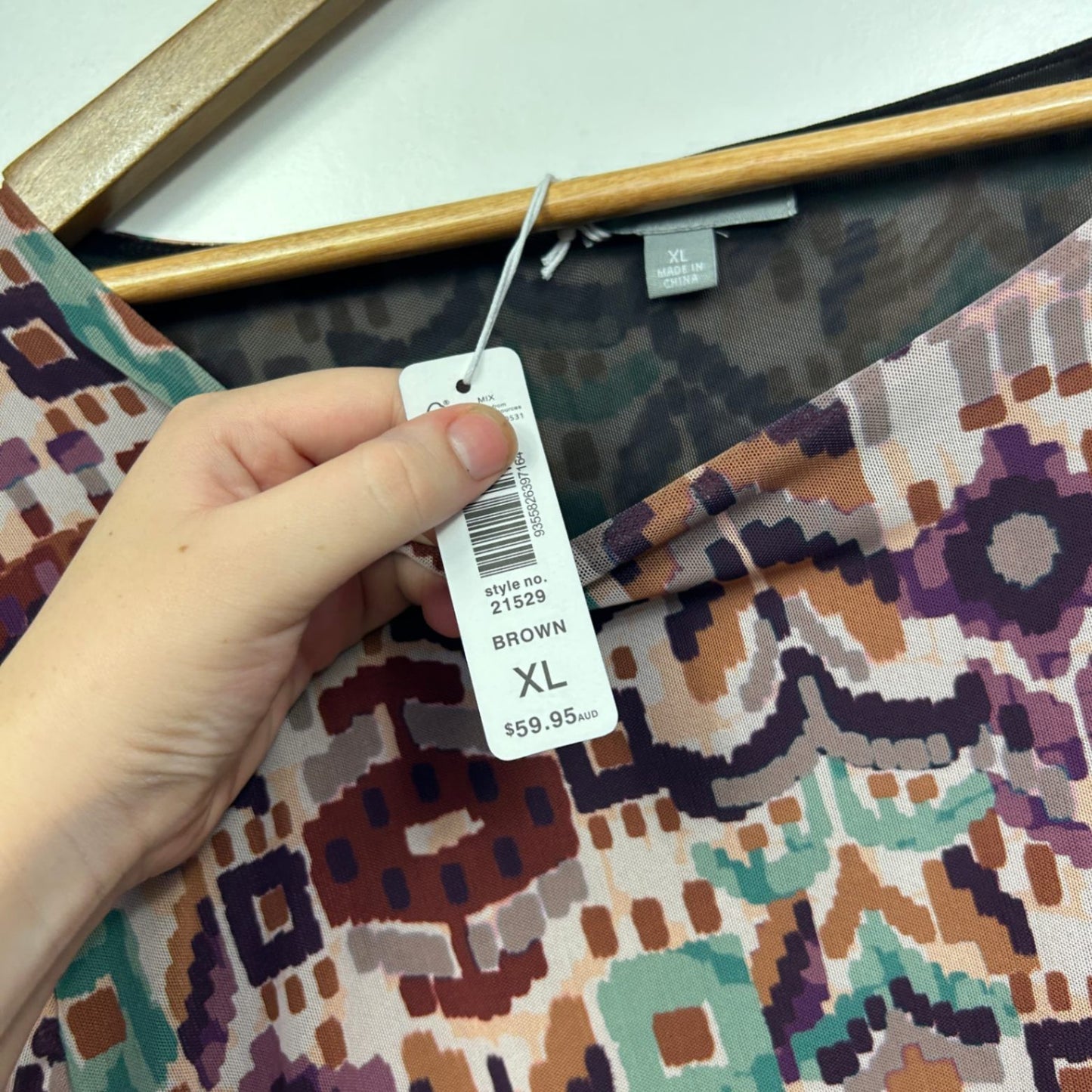 Suzanne Grae Multicoloured 3/4 Sleeve Dress Size XL