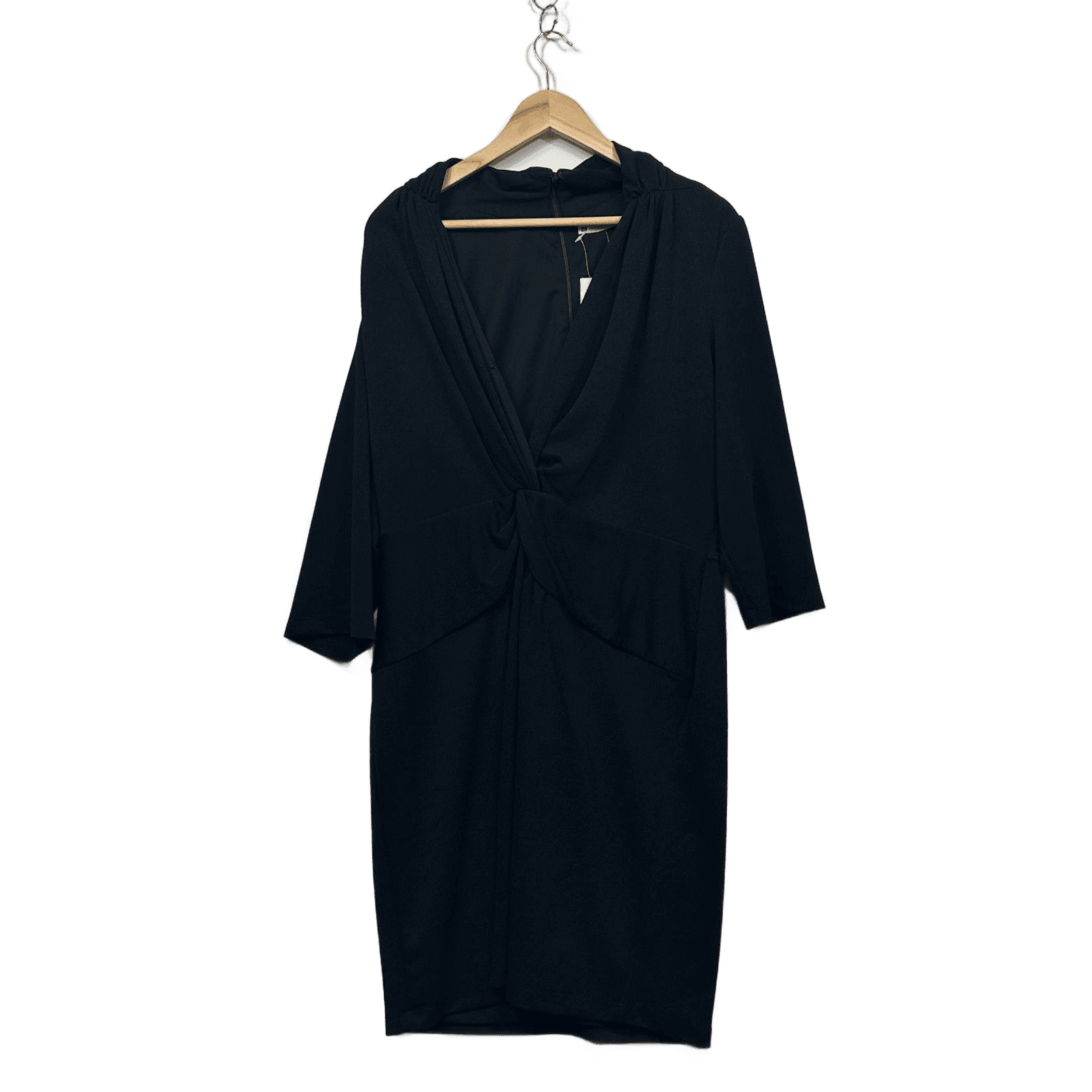 Target Womens Black Long Sleeve Jersey Drape Dress Size 20 (fault)