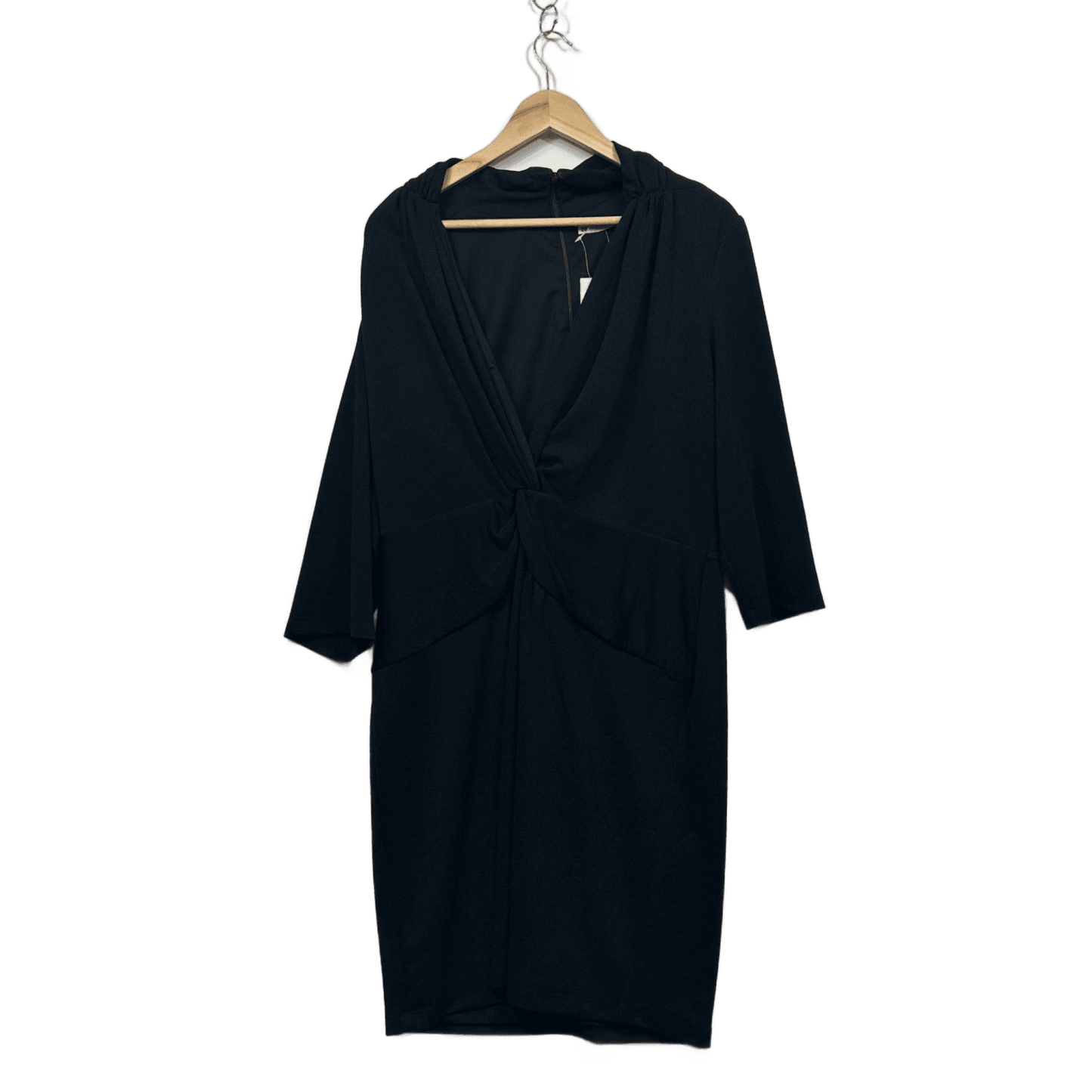 Target Womens Black Long Sleeve Jersey Drape Dress Size 20 (fault)