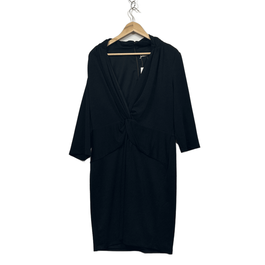 Target Womens Black Long Sleeve Jersey Drape Dress Size 20 (fault)