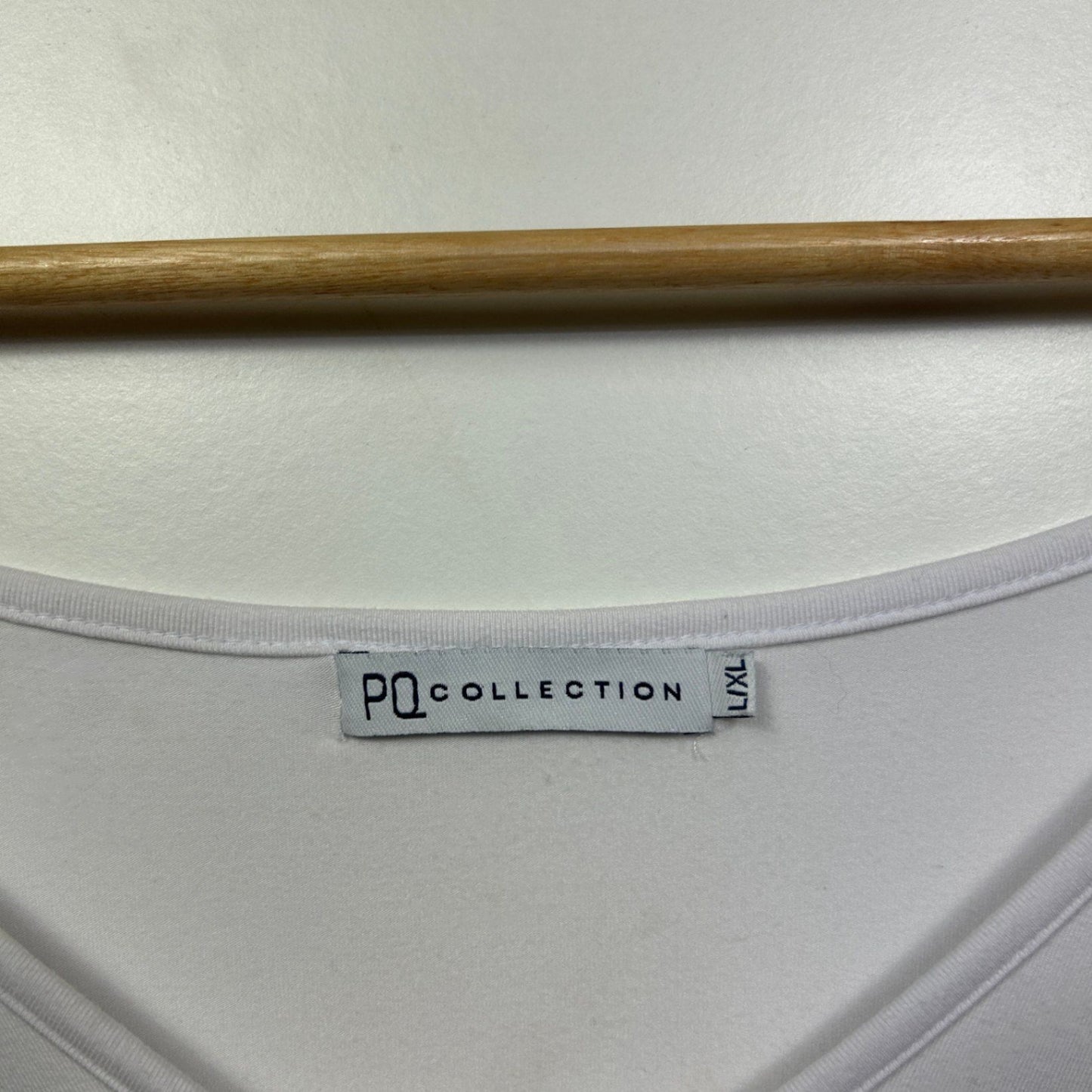 PQ Collection Womens White Short Sleeve Bamboo Jersey Blouse Top Size L/XL