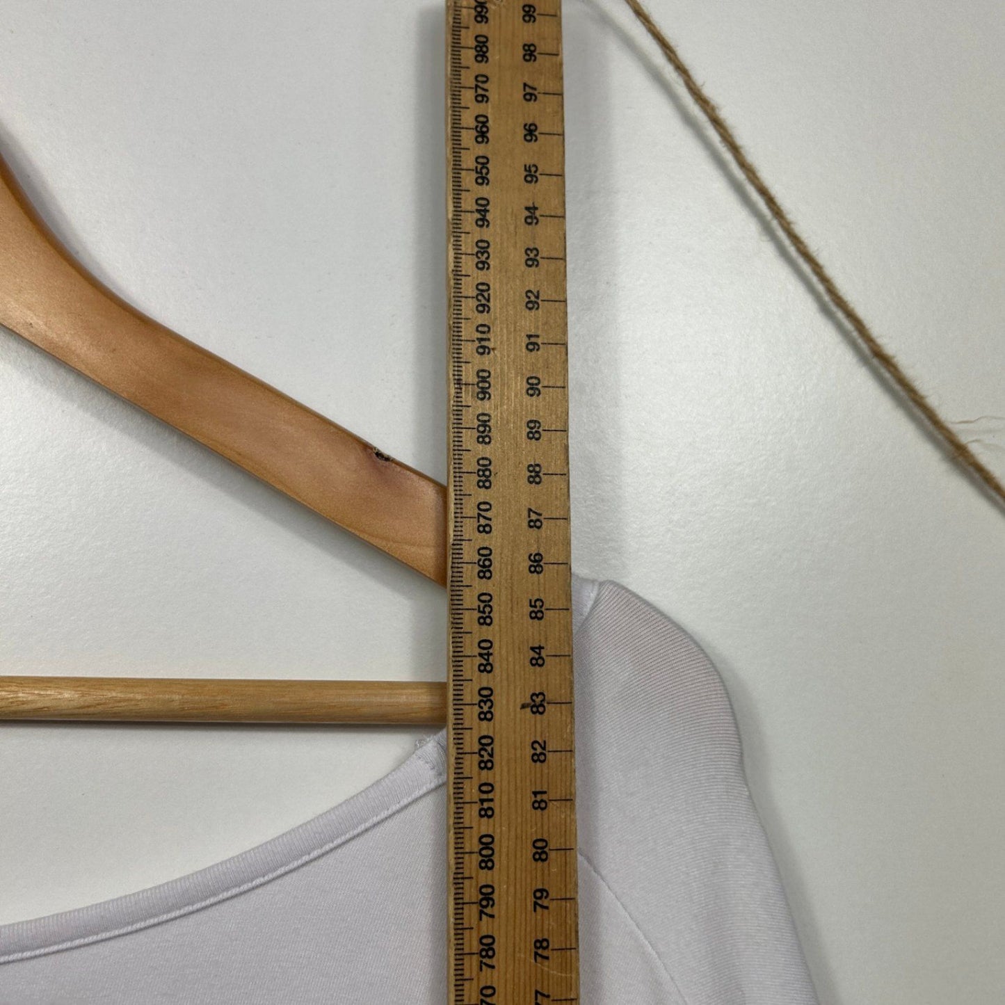 PQ Collection Womens White Short Sleeve Bamboo Jersey Blouse Top Size L/XL