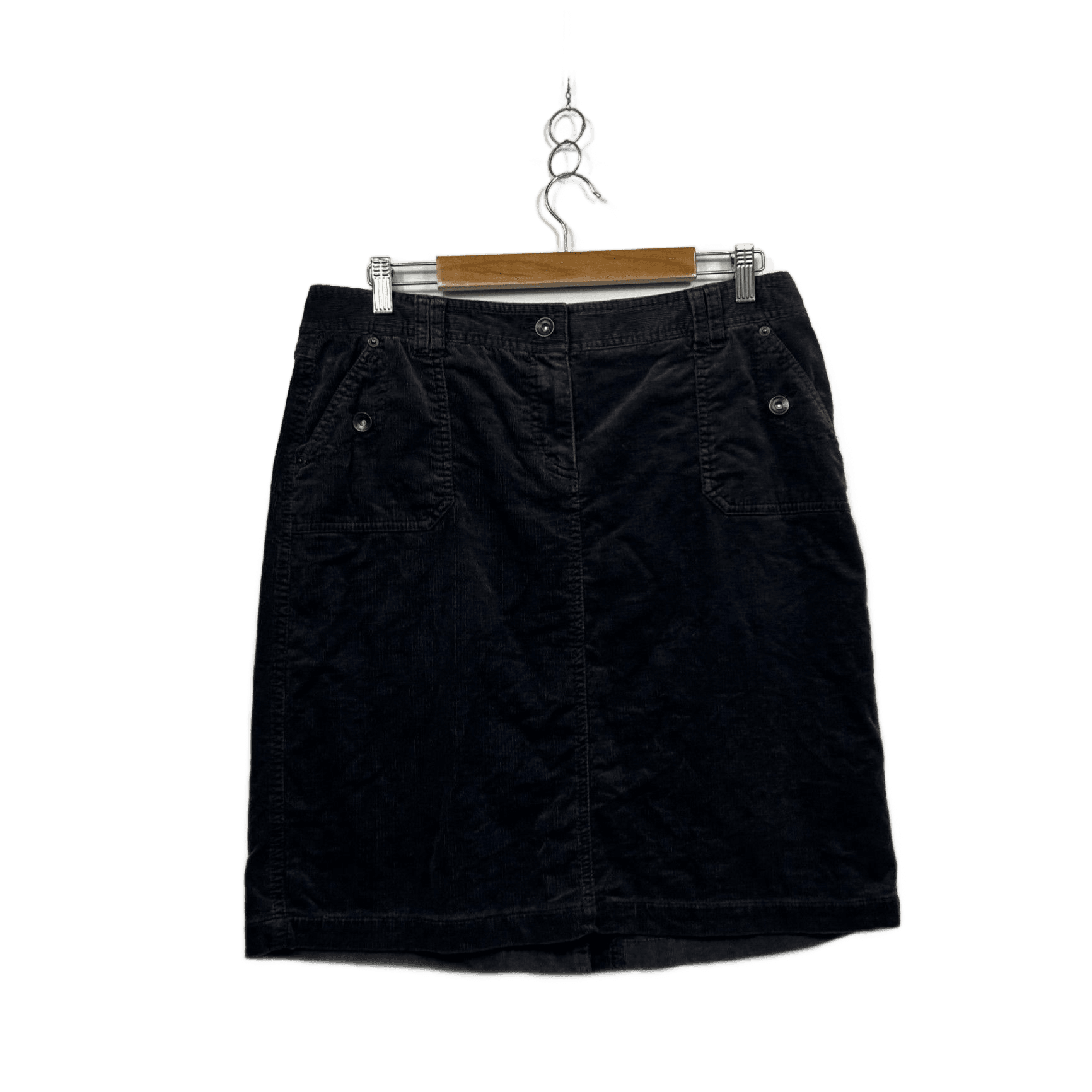 David Lawrence Black Corduroy Skirt Size 14