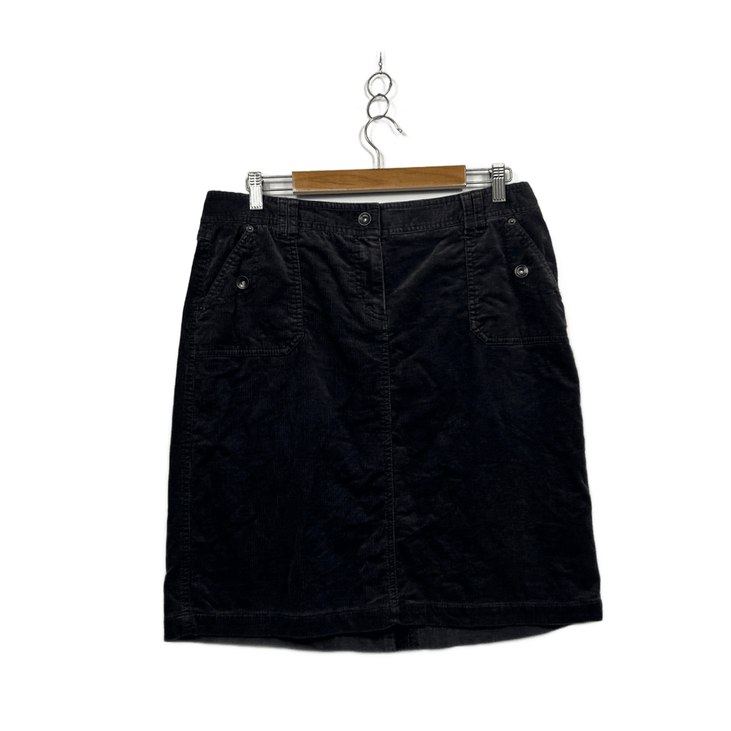David Lawrence Black Corduroy Skirt Size 14