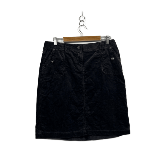David Lawrence Black Corduroy Skirt Size 14