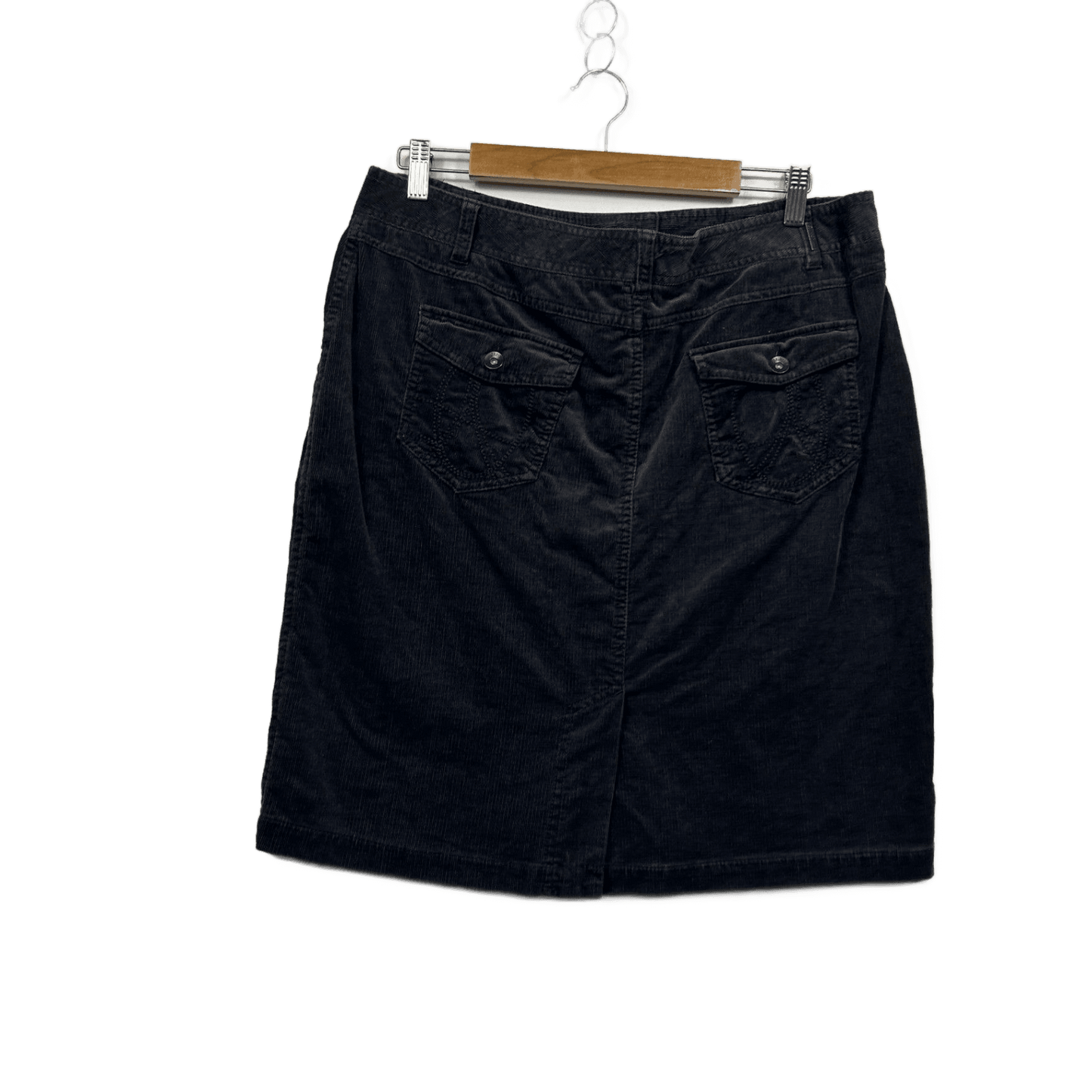 David Lawrence Black Corduroy Skirt Size 14