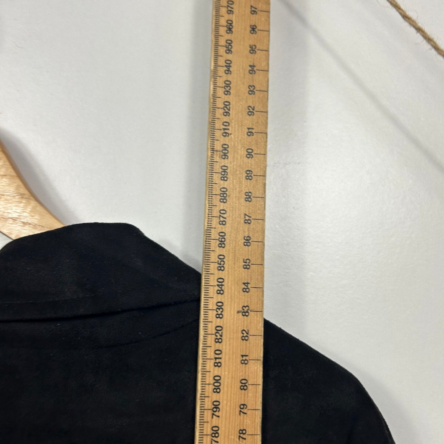 Dangerfield Black Faux Suede Swing Coat Jacket Size 24