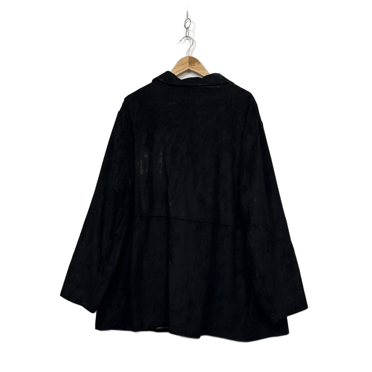 Dangerfield Black Faux Suede Swing Coat Jacket Size 24