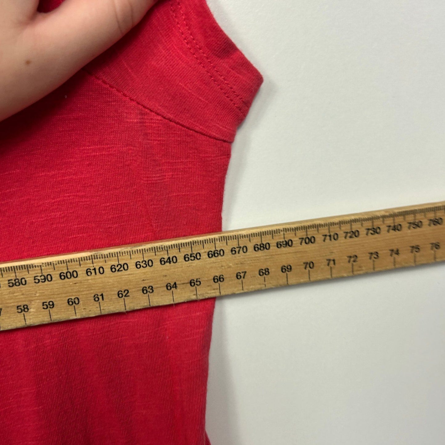 Anko Red Cotton Short Sleeve Midi V-Neck Casual Size 24 Dress