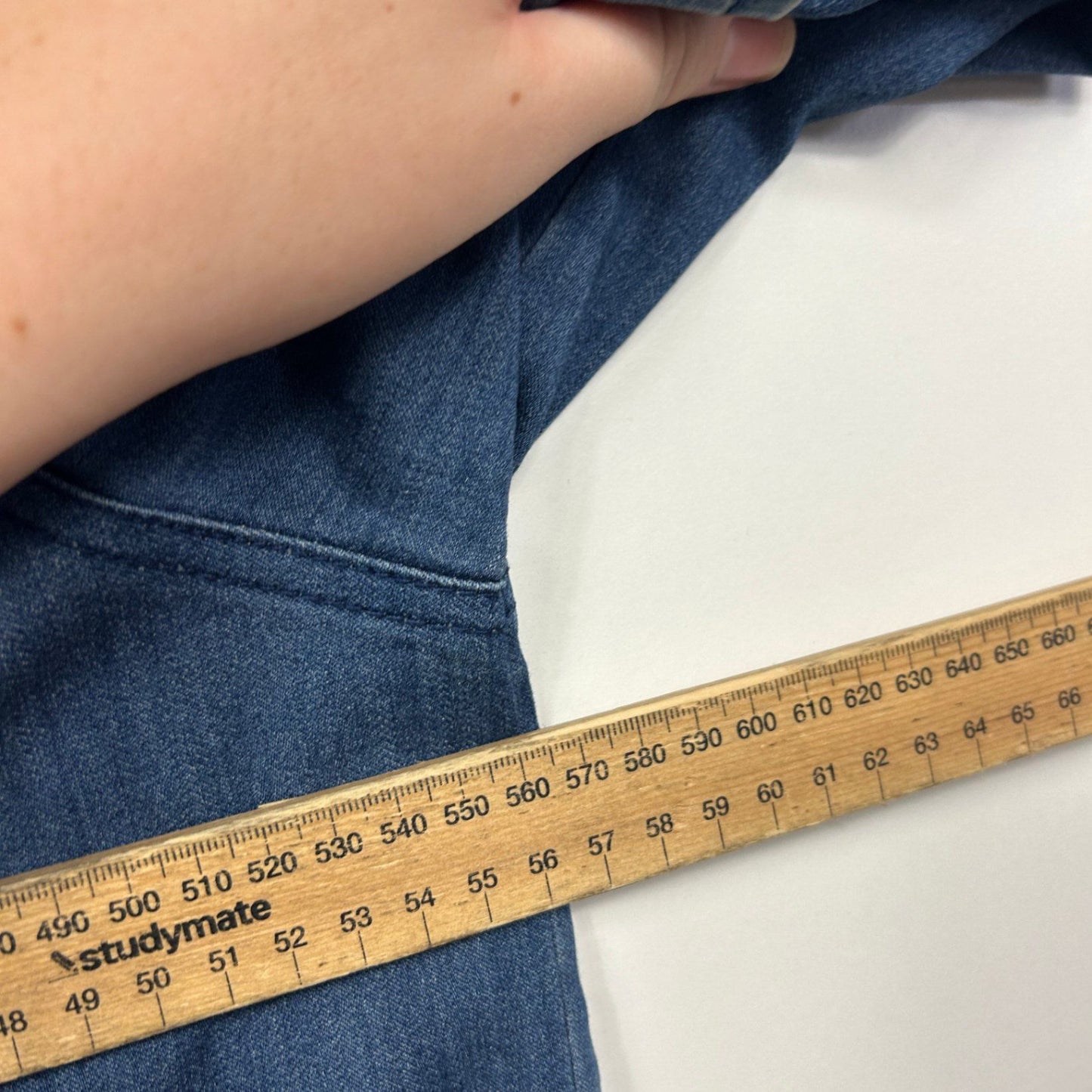 Rockmans Blue Cotton Blend Long Sleeve Collared Denim Jacket Shacket Size 14