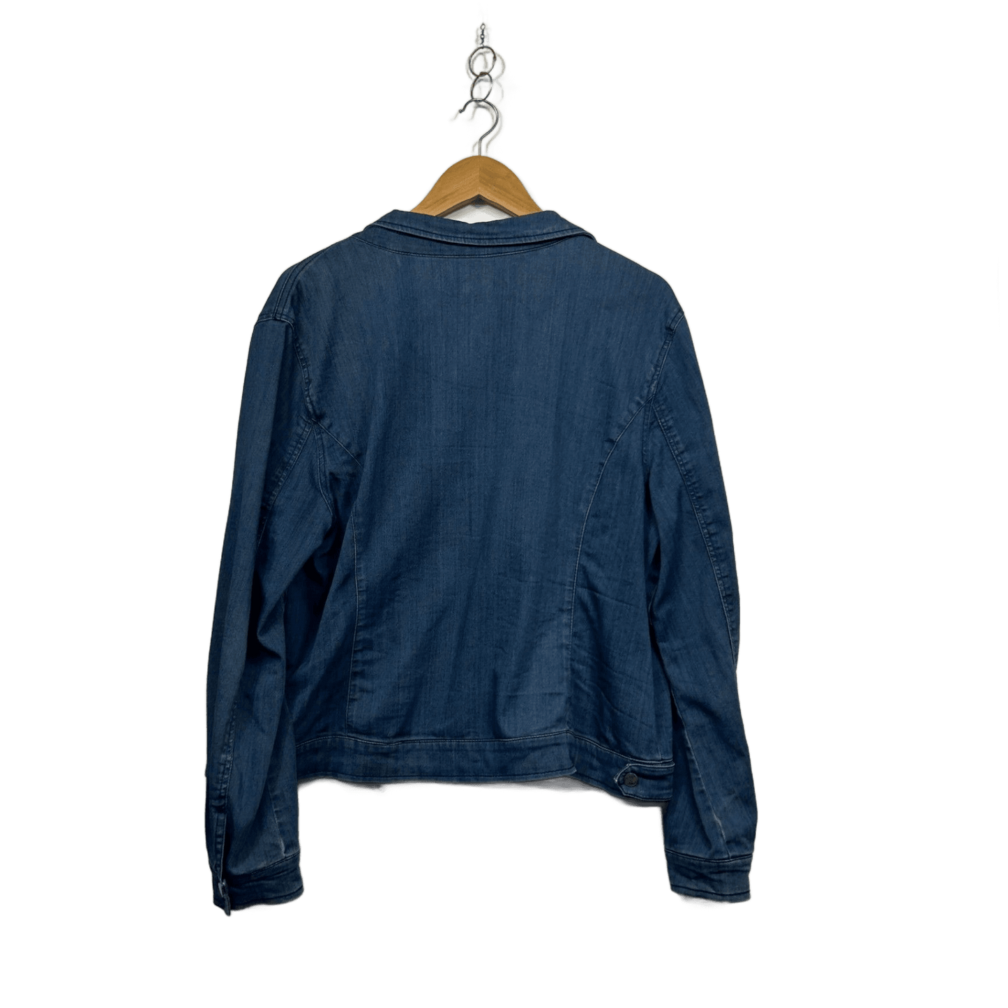 Rockmans Blue Cotton Blend Long Sleeve Collared Denim Jacket Shacket Size 14