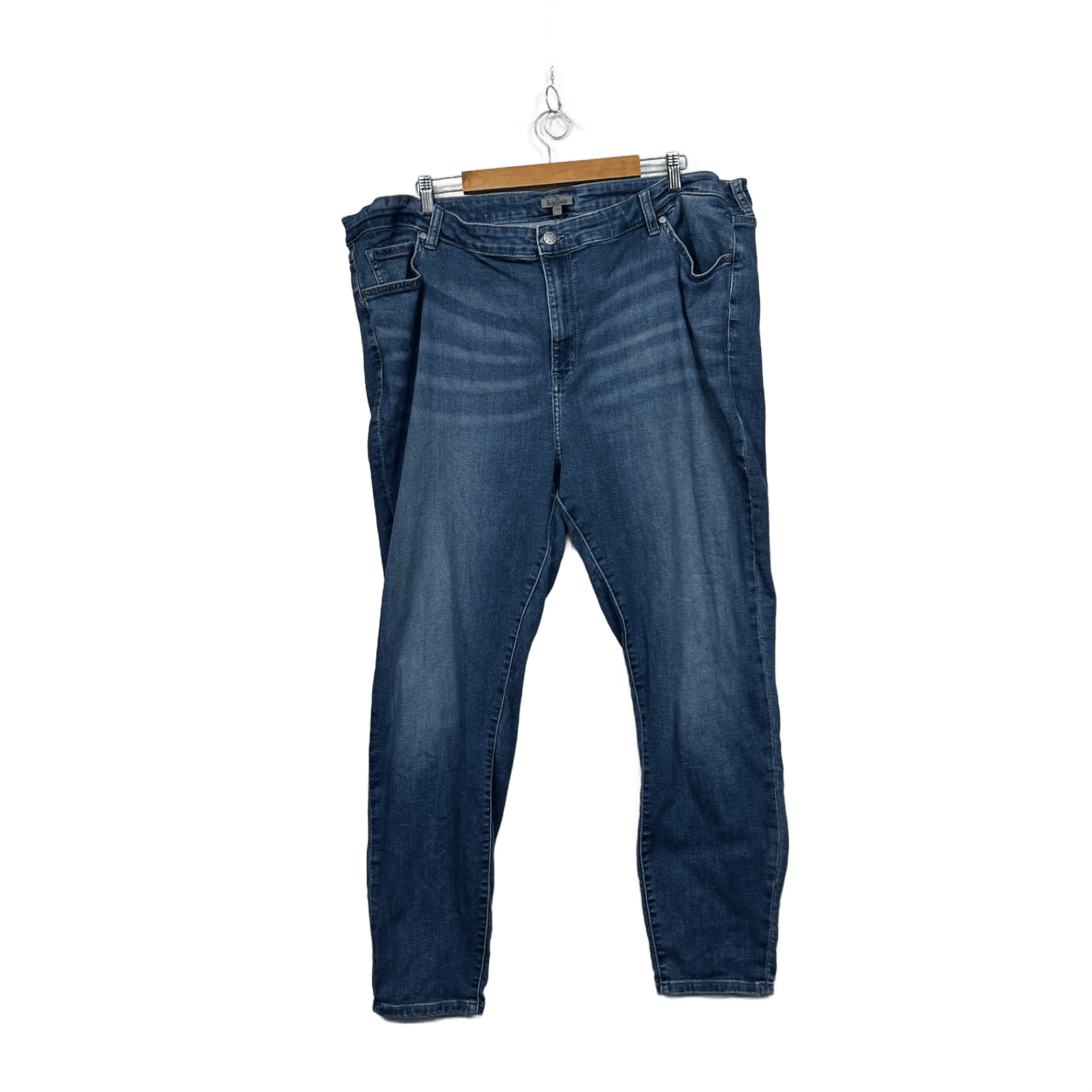 Belle Curve Womens Blue Cotton Blend Jeans Size 24