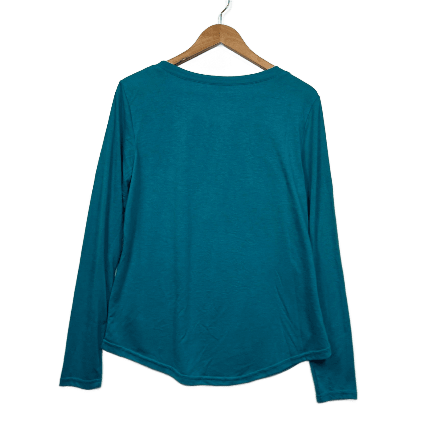 Roper Womens Teal Long Sleeve Crew Neck Casual Top Size L