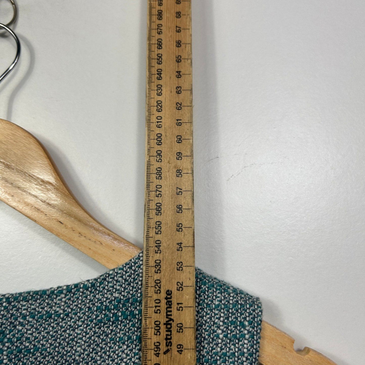 Cue Tweed Round Neck Textured Teal Peplum Top Size 12