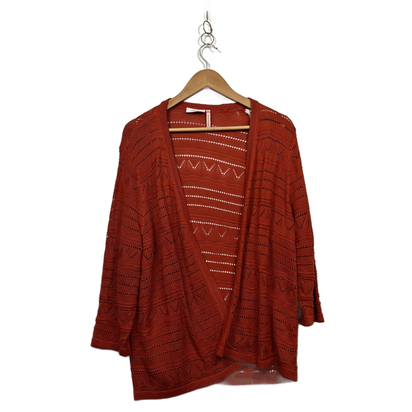 Millers Rust Orange Long Sleeve Knit Open Front Cardigan Size 2XL