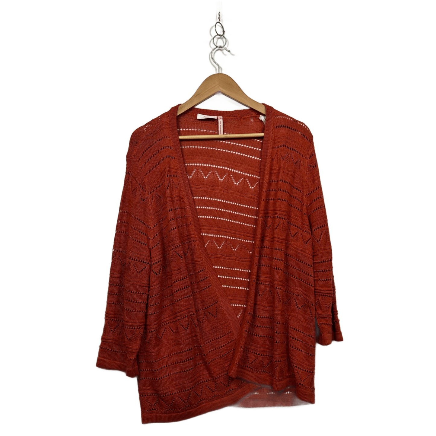 Millers Rust Orange Long Sleeve Knit Open Front Cardigan Size 2XL