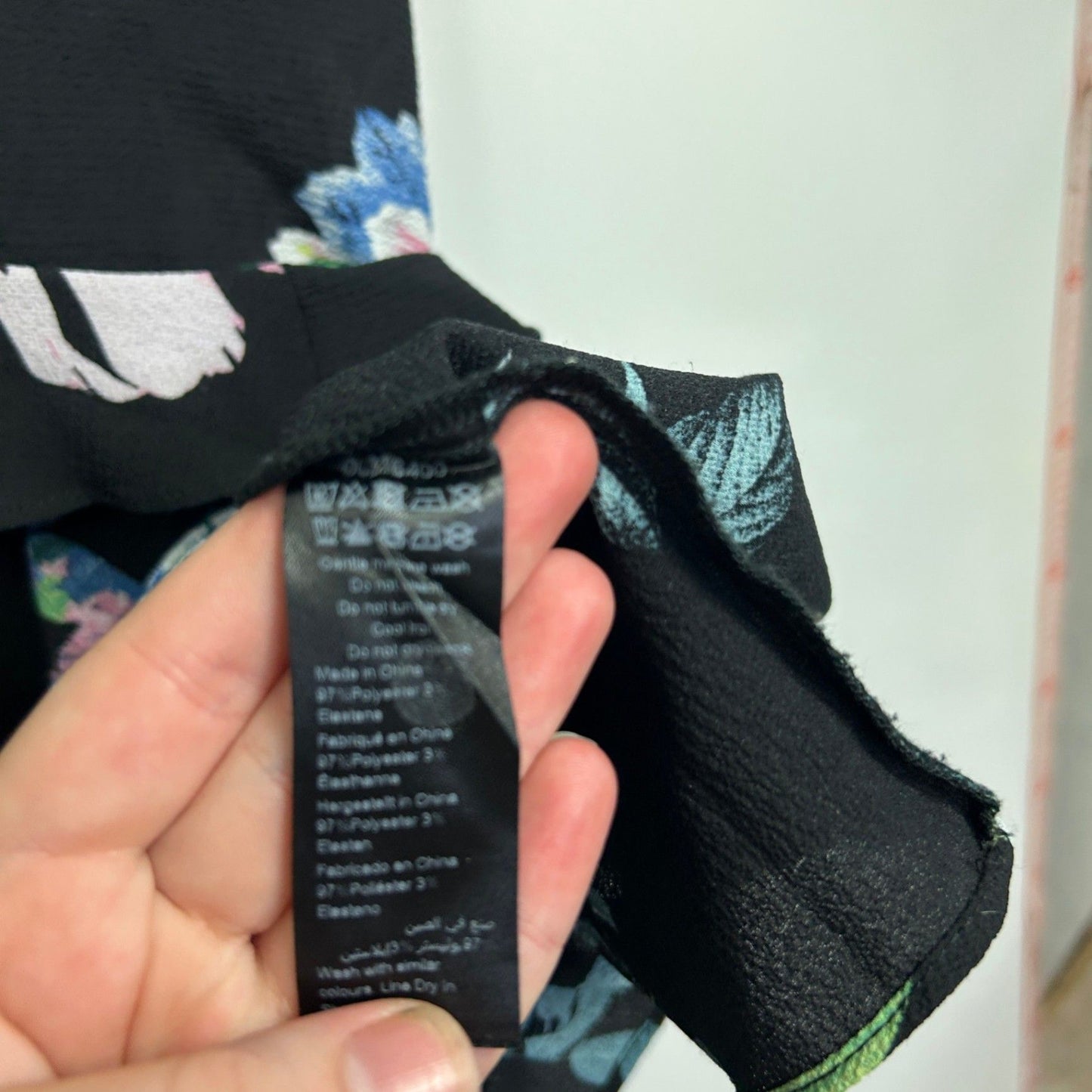 City Chic Black Floral Short Sleeve Faux Wrap Blouse Size XL 22 Plus